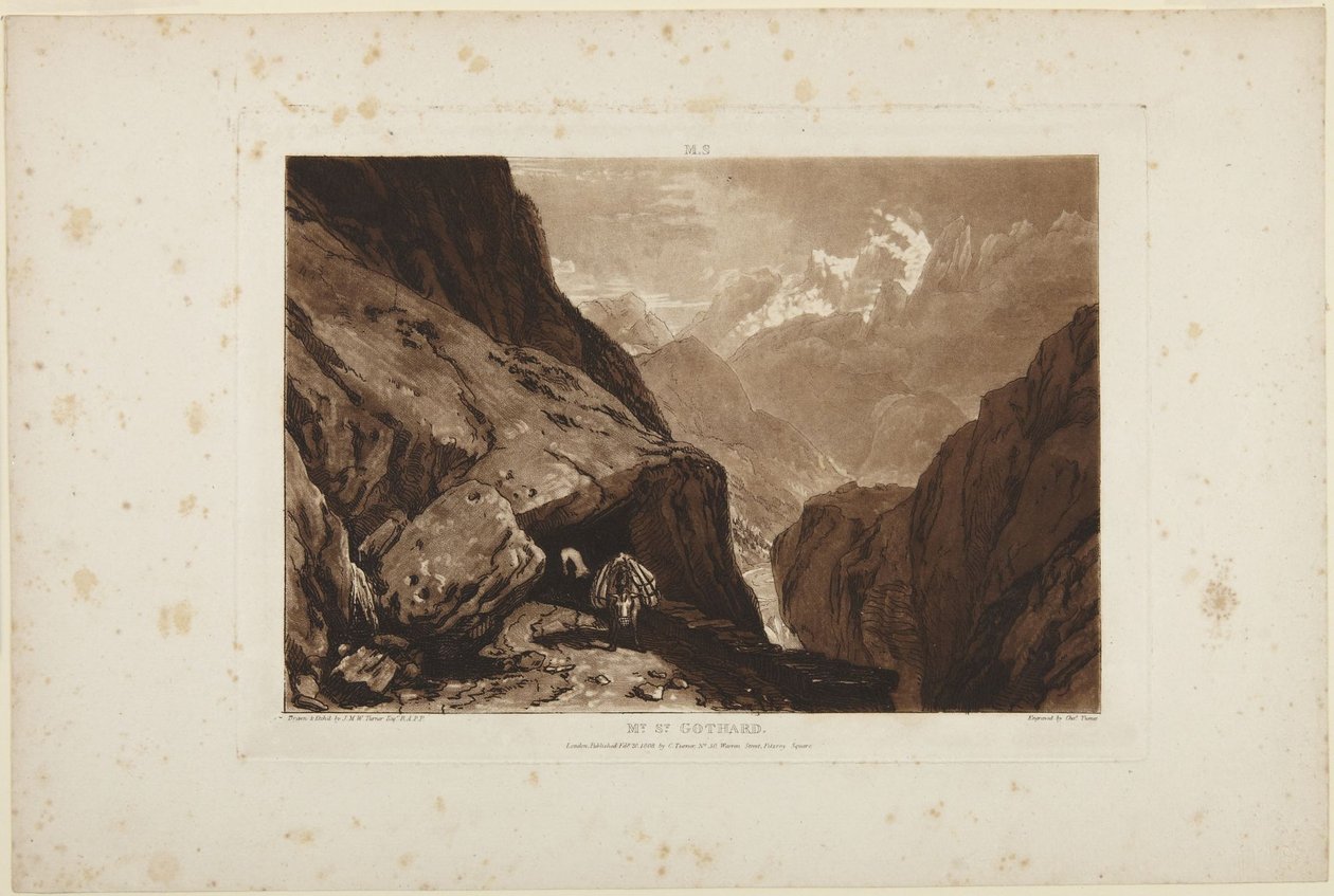 Mt. St. Gotthard door Joseph Mallord William Turner