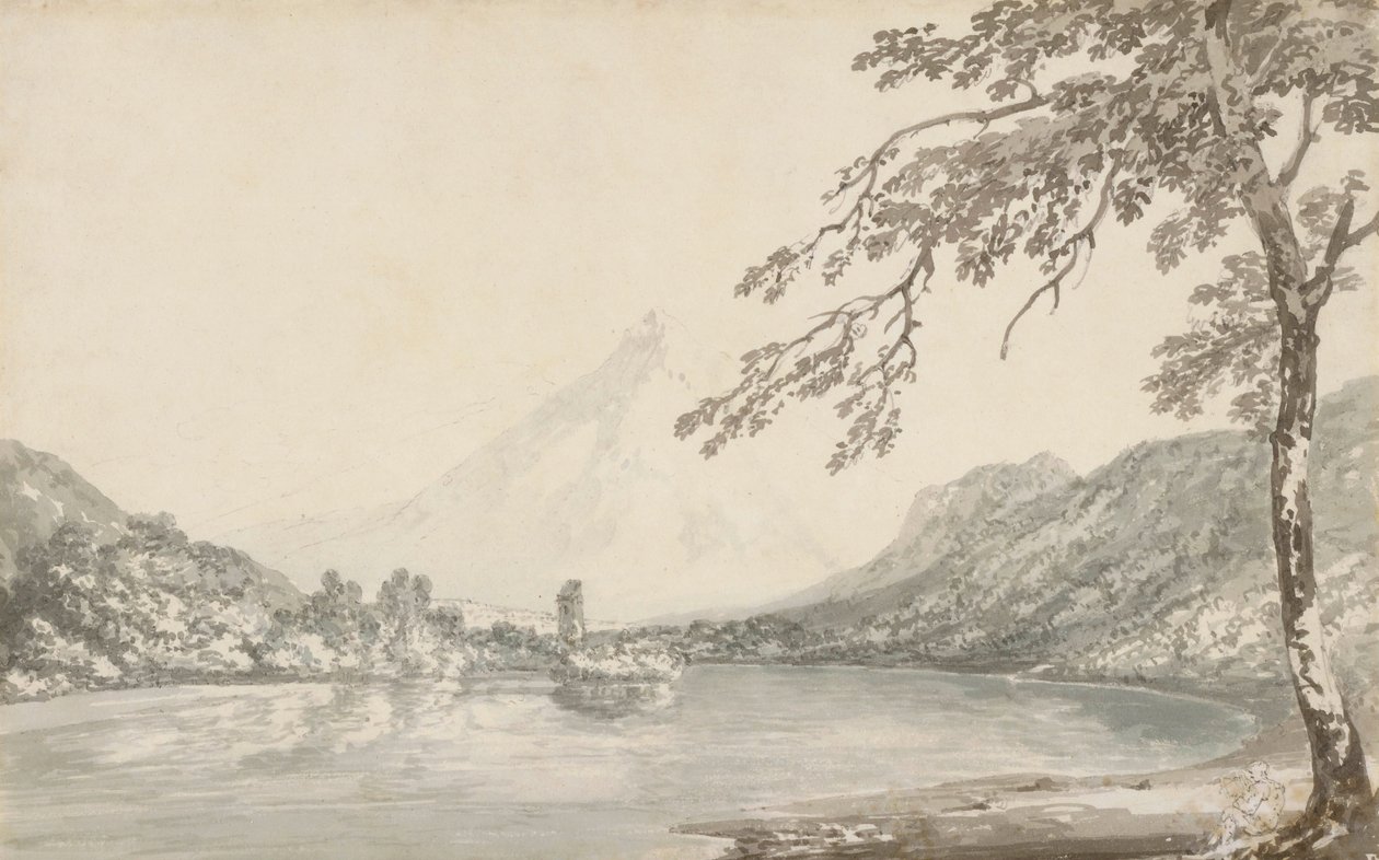 Aan de Aare tussen Unterseen en het Brienzmeer door Joseph Mallord William Turner