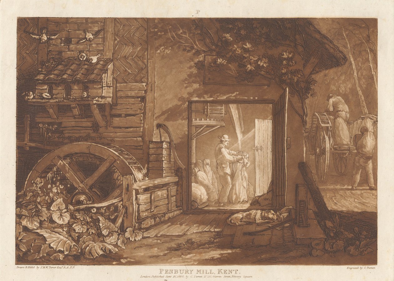 Pembury Mill, Kent door Joseph Mallord William Turner