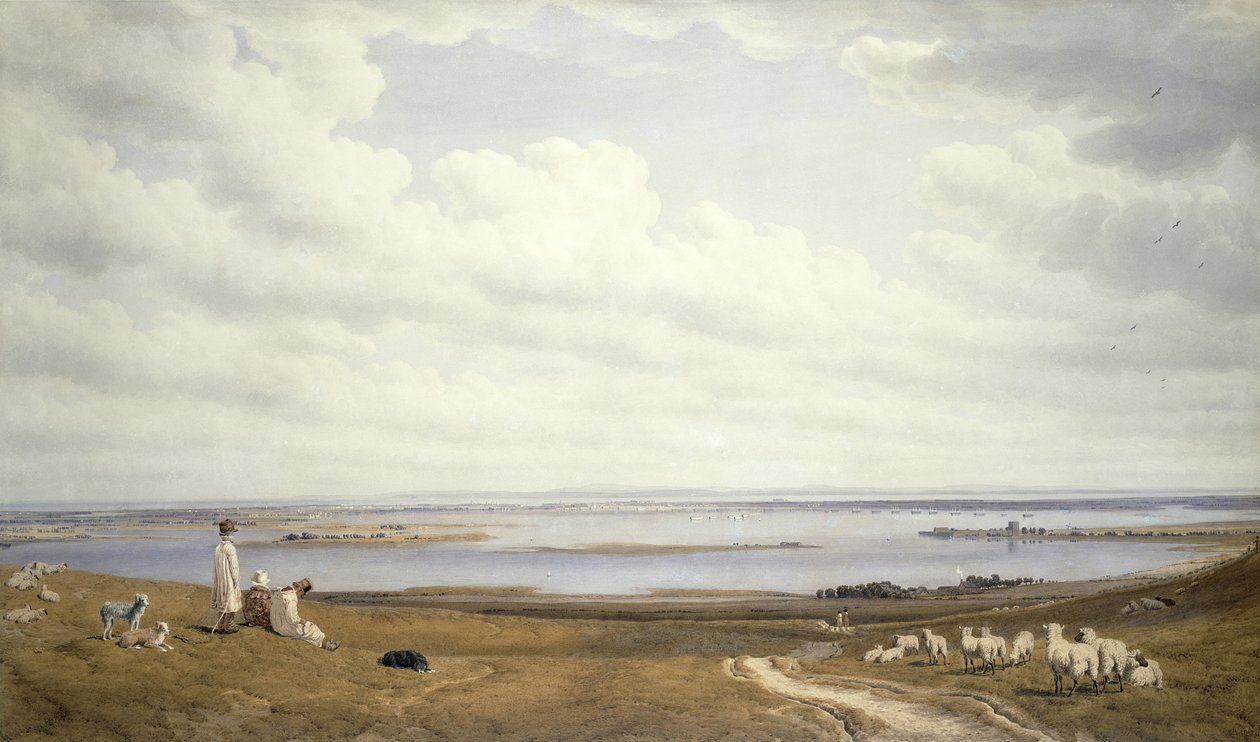 Haven van Portsmouth vanaf Portsdown Hill door Joseph Mallord William Turner
