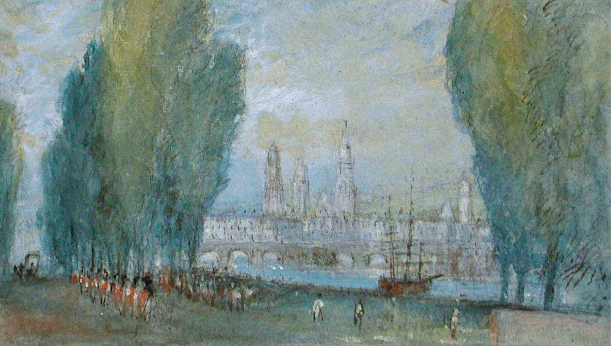 Rouen vanaf St. Sever door Joseph Mallord William Turner