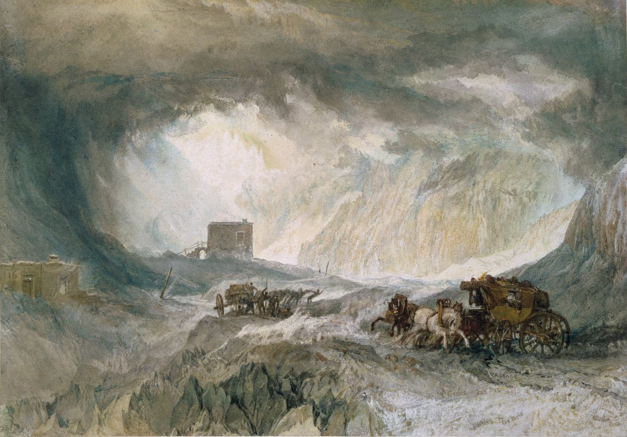 Sneeuwstorm, Mont Cenis door Joseph Mallord William Turner