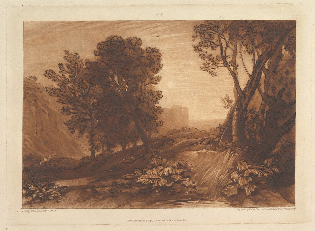 Eenzaamheid, of De lezende Magdalena Liber Studiorum, deel XI, plaat 53 door Joseph Mallord William Turner