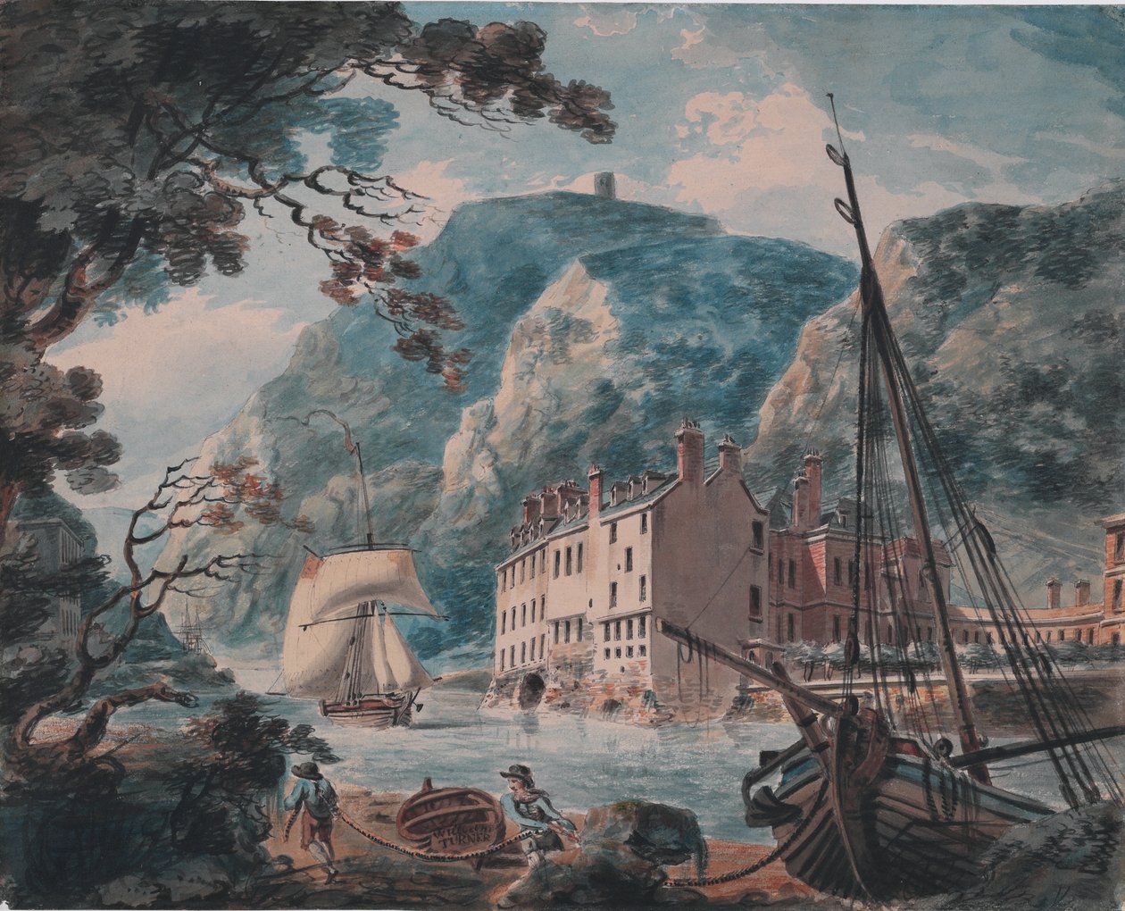 De Avon Gorge in Bristol met het Old Hot Wells House door Joseph Mallord William Turner