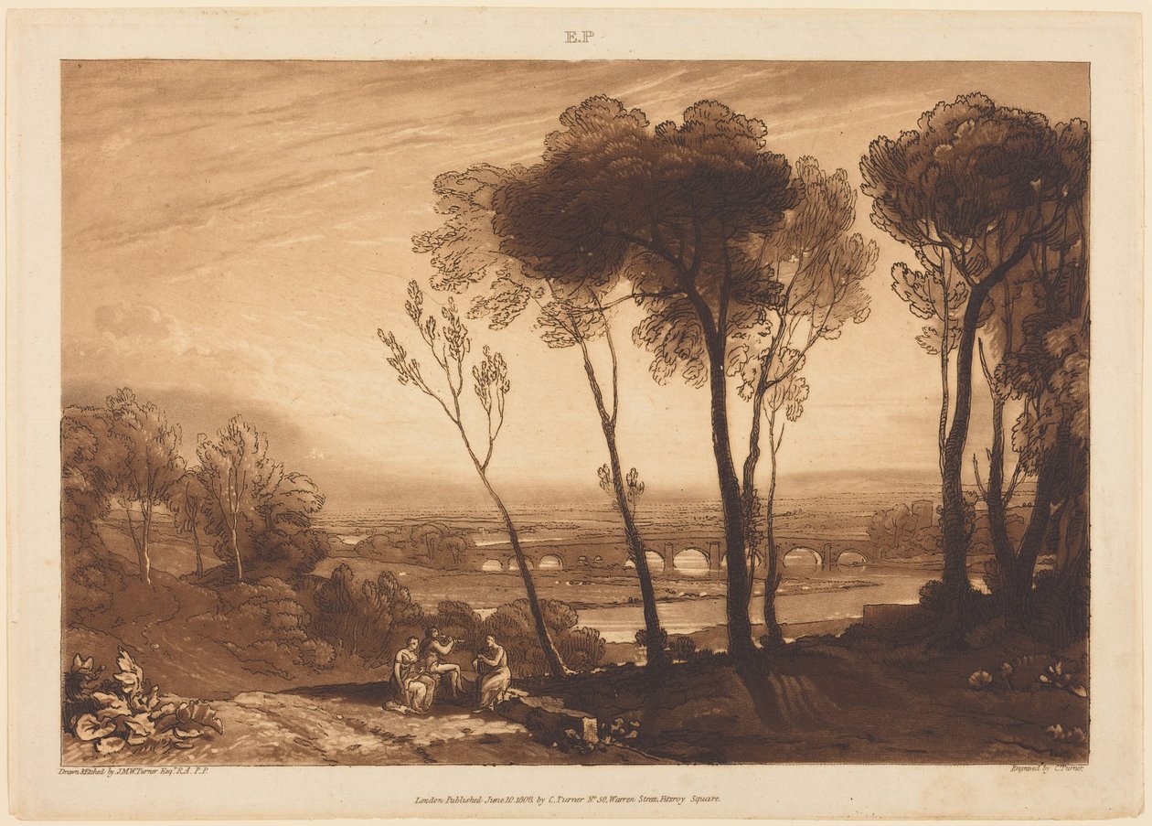 De brug in de middelste afstand door Joseph Mallord William Turner