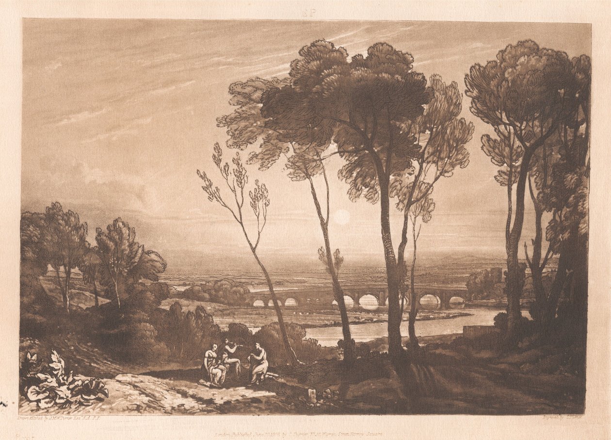 De brug op middellange afstand door Joseph Mallord William Turner