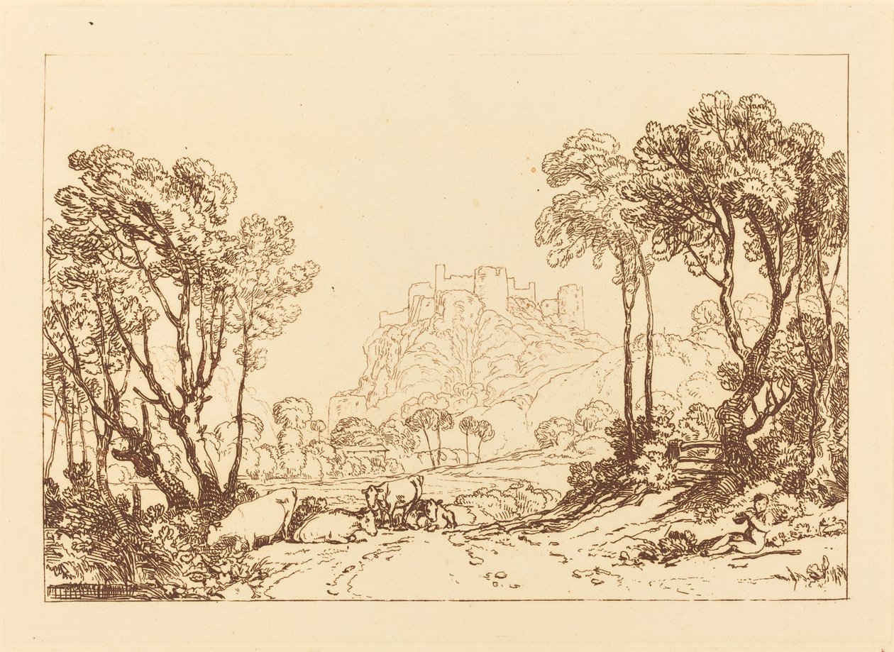Het Kasteel Boven de Weiden door Joseph Mallord William Turner