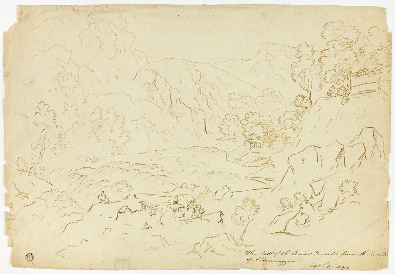 De Val van de Rivier Tumble (recto); Uitzicht op Fastraly (verso) door Joseph Mallord William Turner