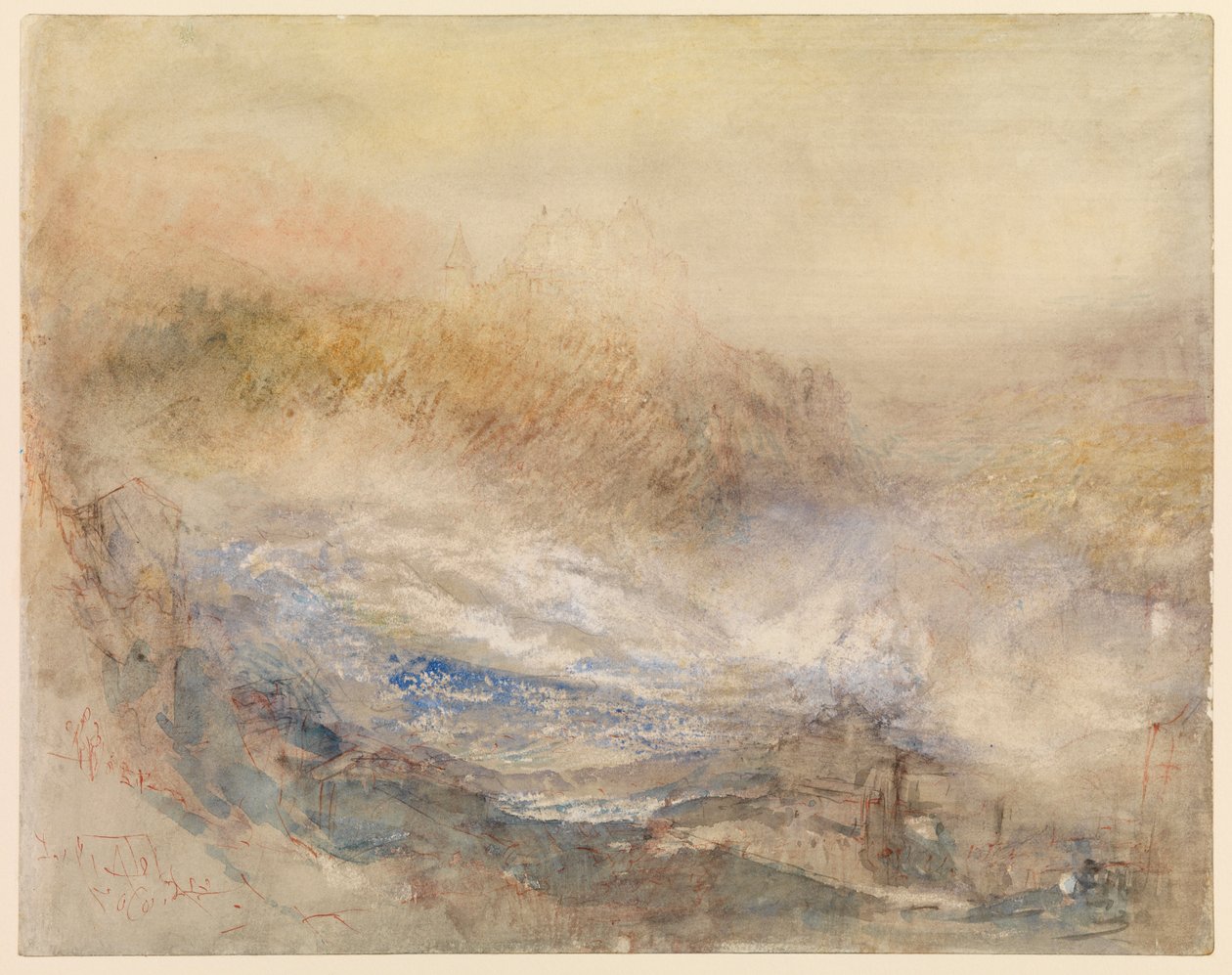 De watervallen van de Rijn bij Schaffhausen door Joseph Mallord William Turner
