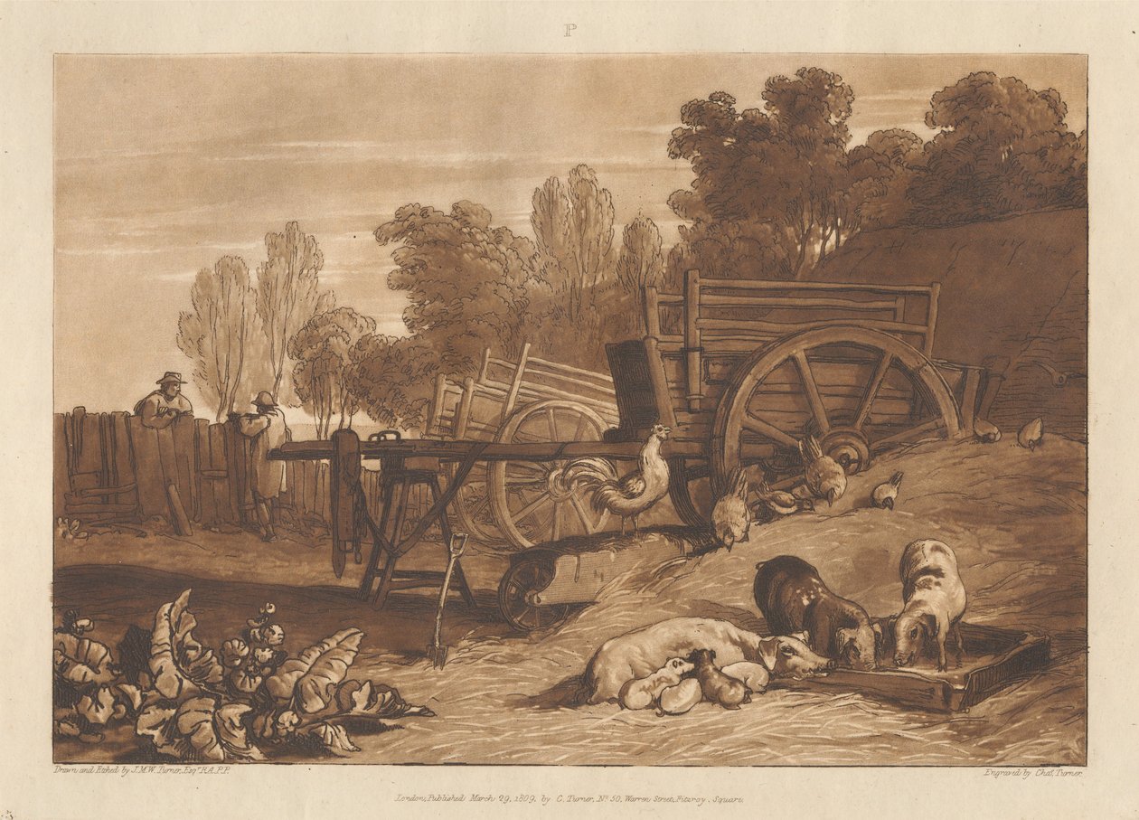 De boerderij met de haan door Joseph Mallord William Turner