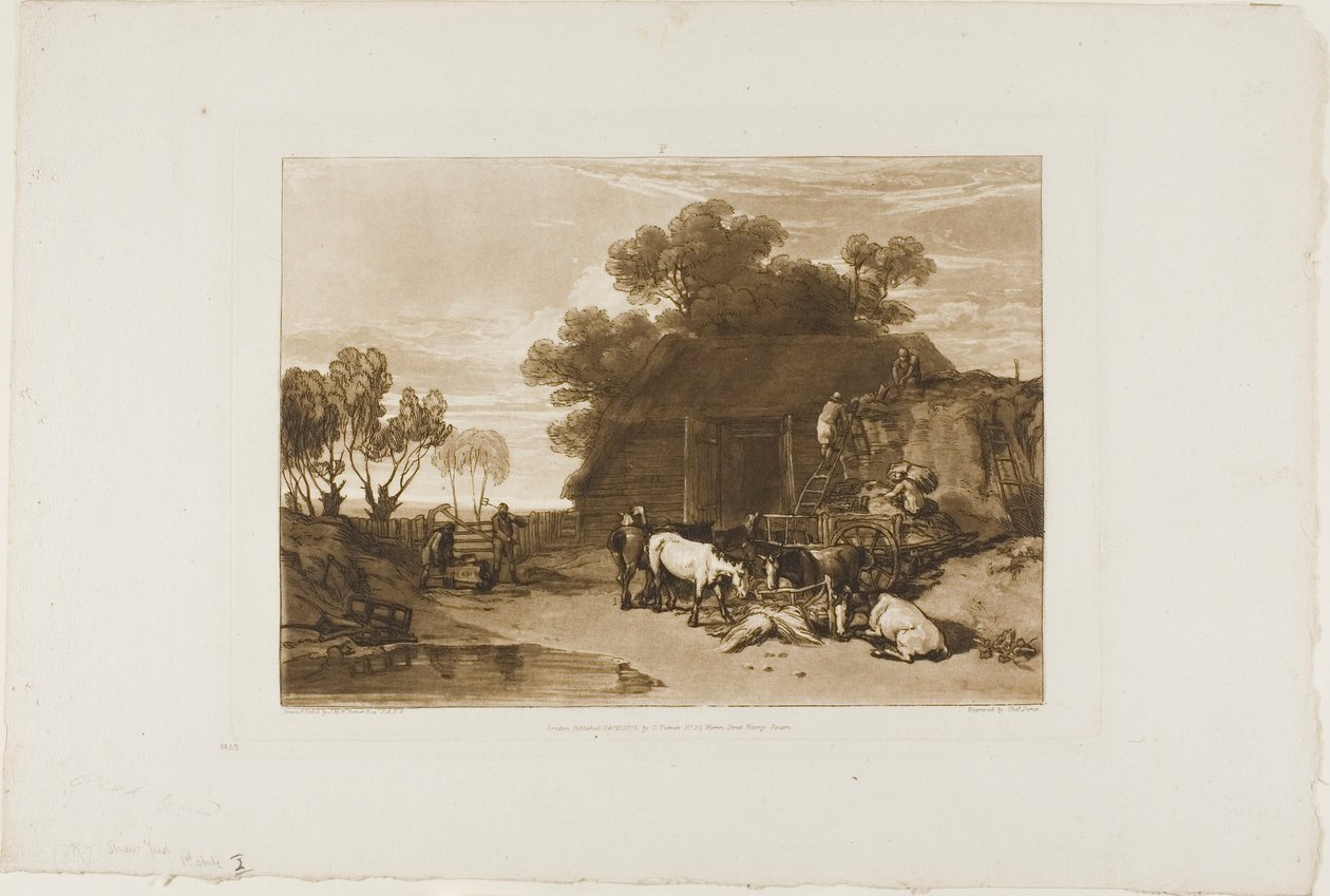 De Stro Yard, plaat 7 uit Liber Studiorum door Joseph Mallord William Turner