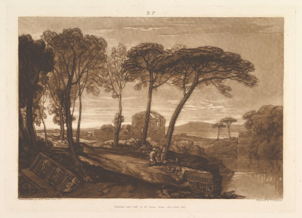 De tempel van Minerva Medica Liber Studiorum, deel V, plaat 23 door Joseph Mallord William Turner