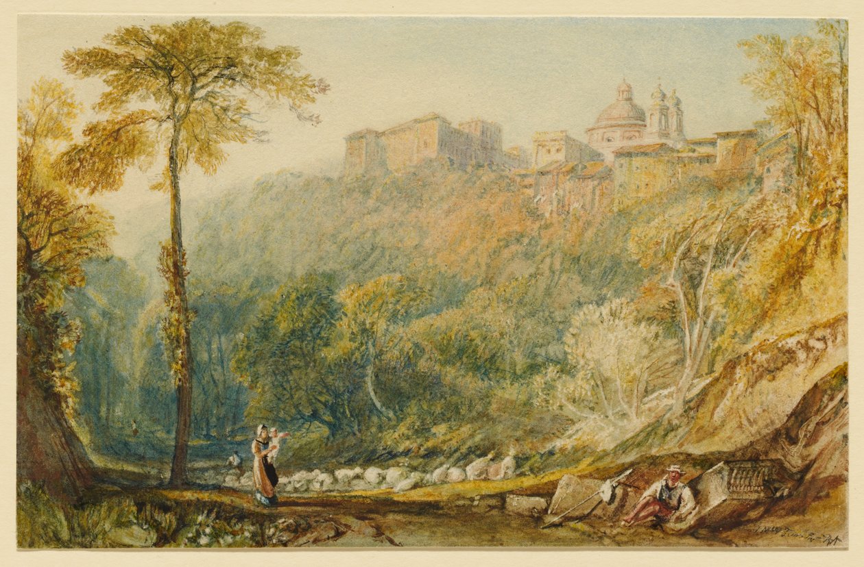 Gezicht op La Riccia (Ariccia) door Joseph Mallord William Turner