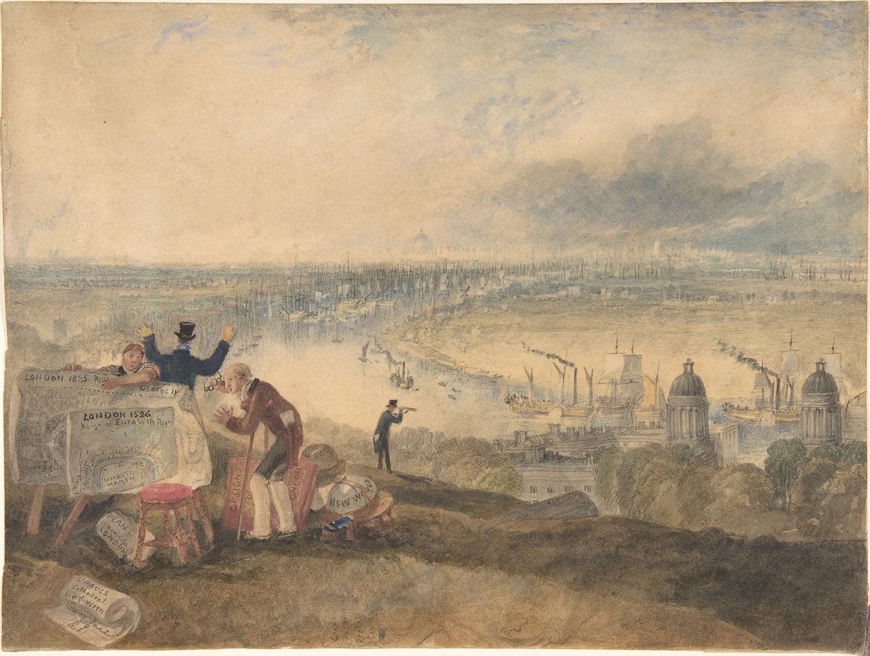 Uitzicht op Londen vanuit Greenwich door Joseph Mallord William Turner