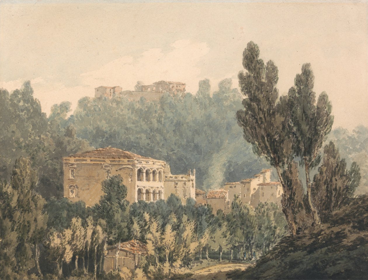 Villa in een dal nabij Vietri sul Mare door Joseph Mallord William Turner