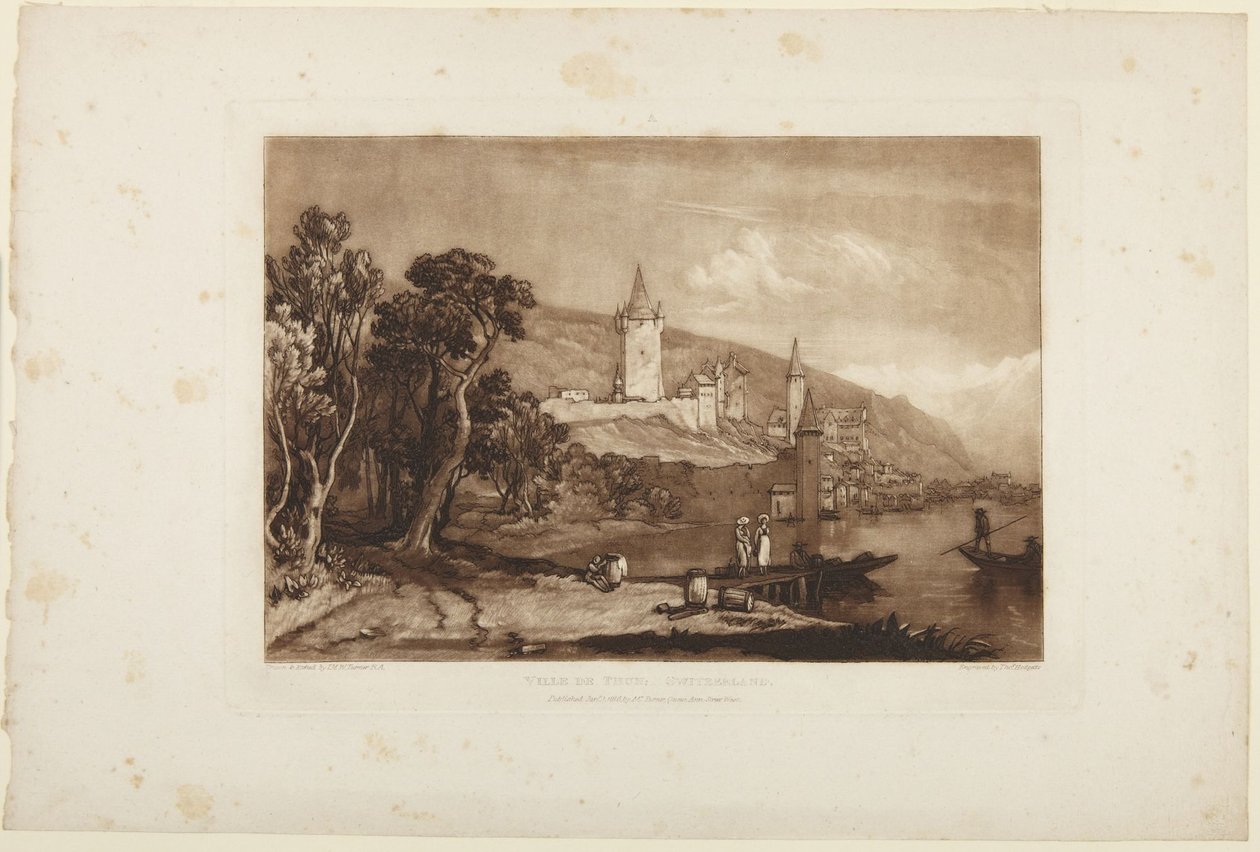Ville de Thun, Zwitserland door Joseph Mallord William Turner