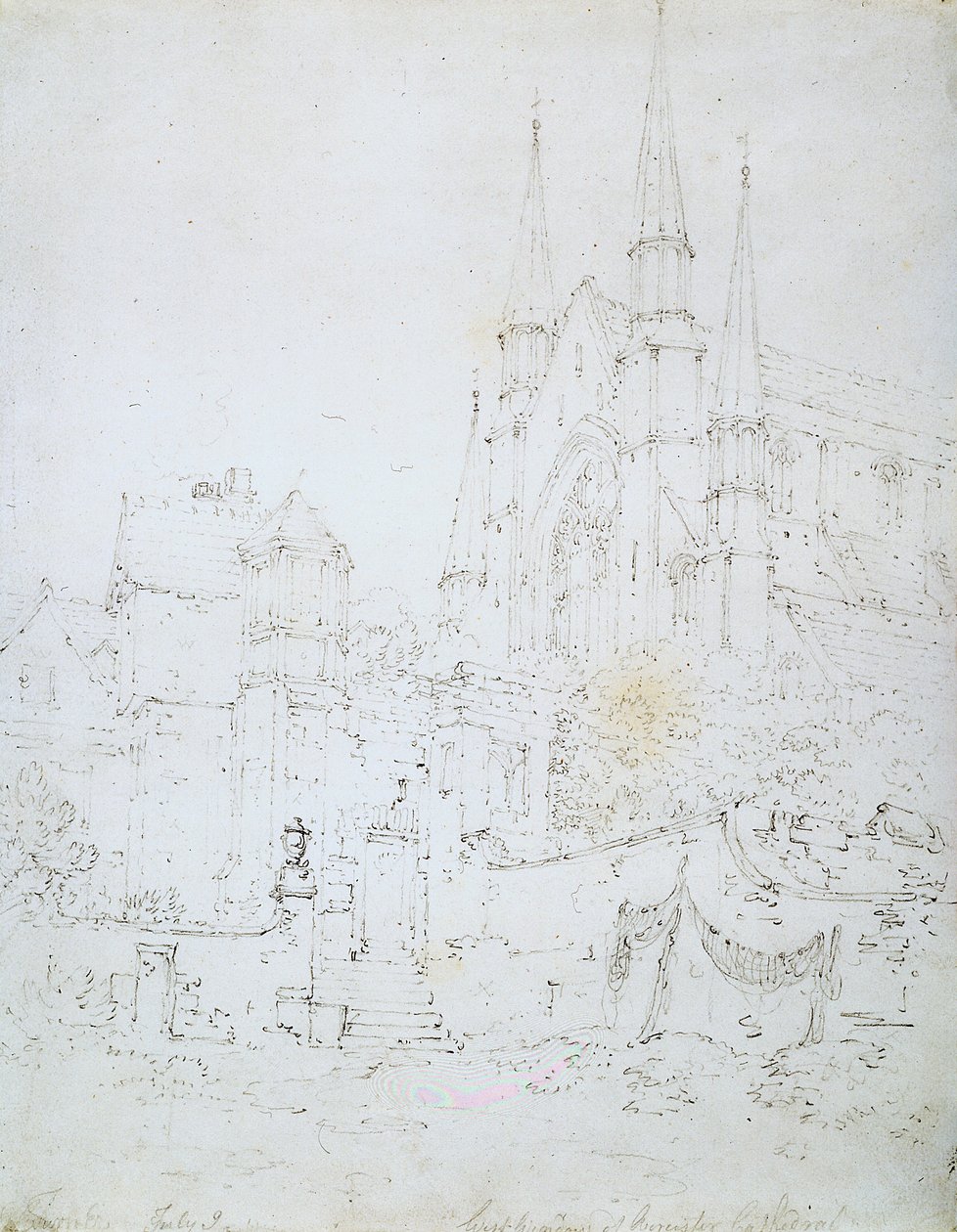 Westraam, Worcester kathedraal door Joseph Mallord William Turner