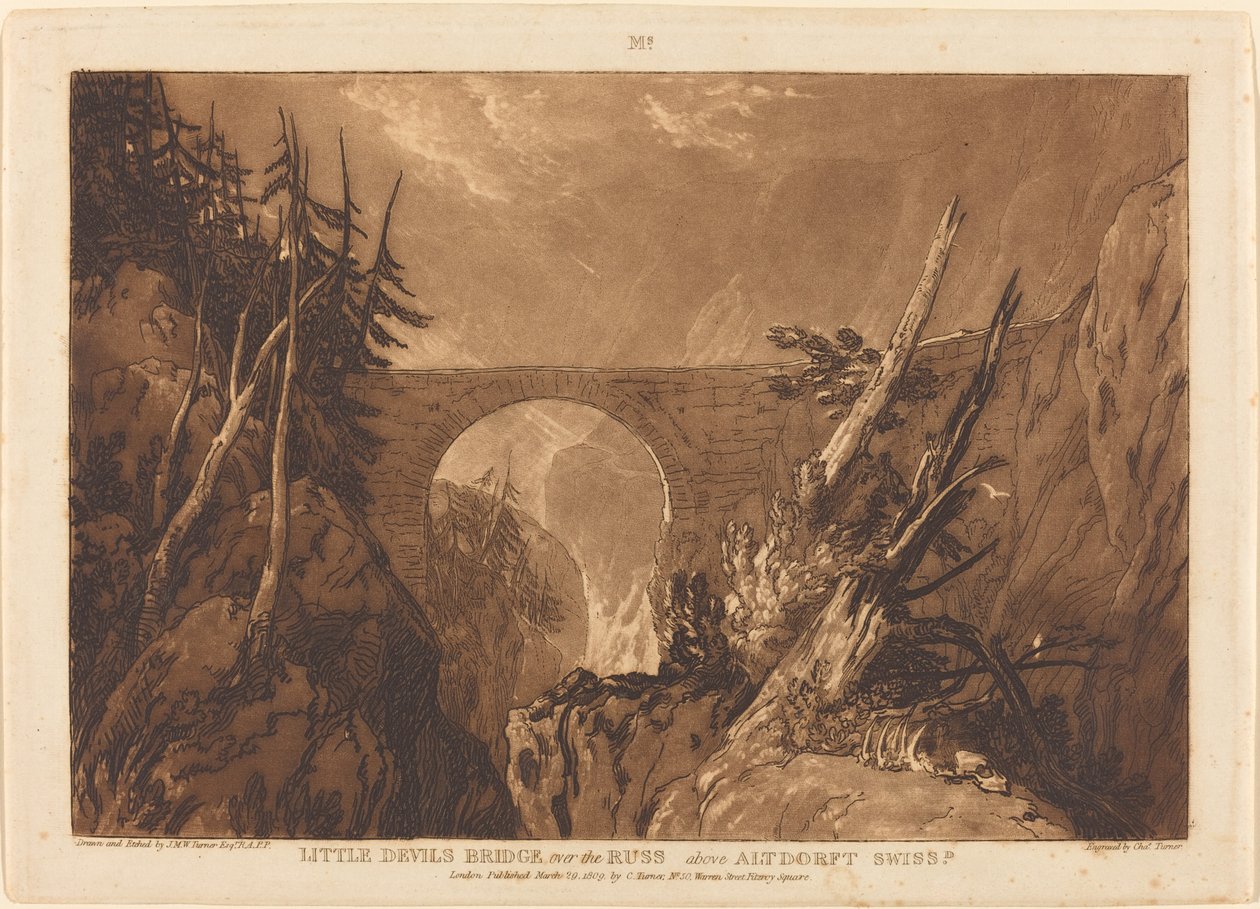 Kleine Duivelsbrug door Joseph Mallord William Turner and Charles Turner