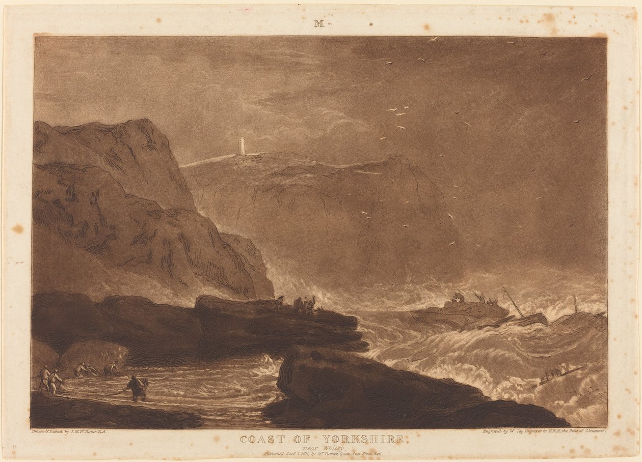 Kust van Yorkshire door Joseph Mallord William Turner and William Say