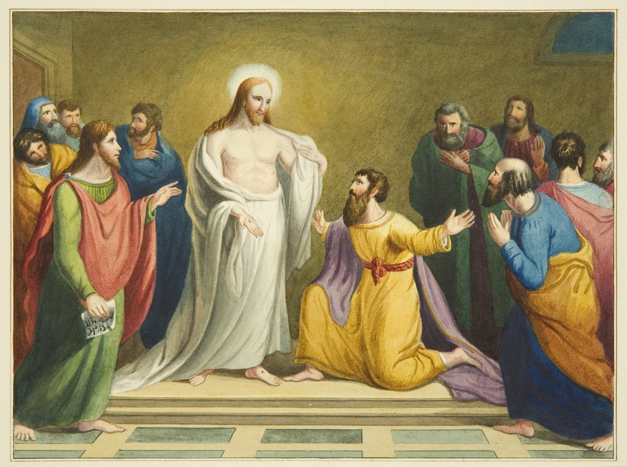 Kopie van altaarstuk door John King in de St Thomas Kerk door Joseph Manning