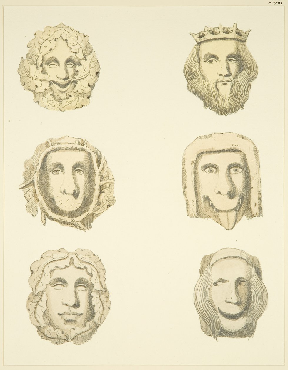 Gewelfstenen (bossen) in het plafond van Redcliffe Church door Joseph Manning