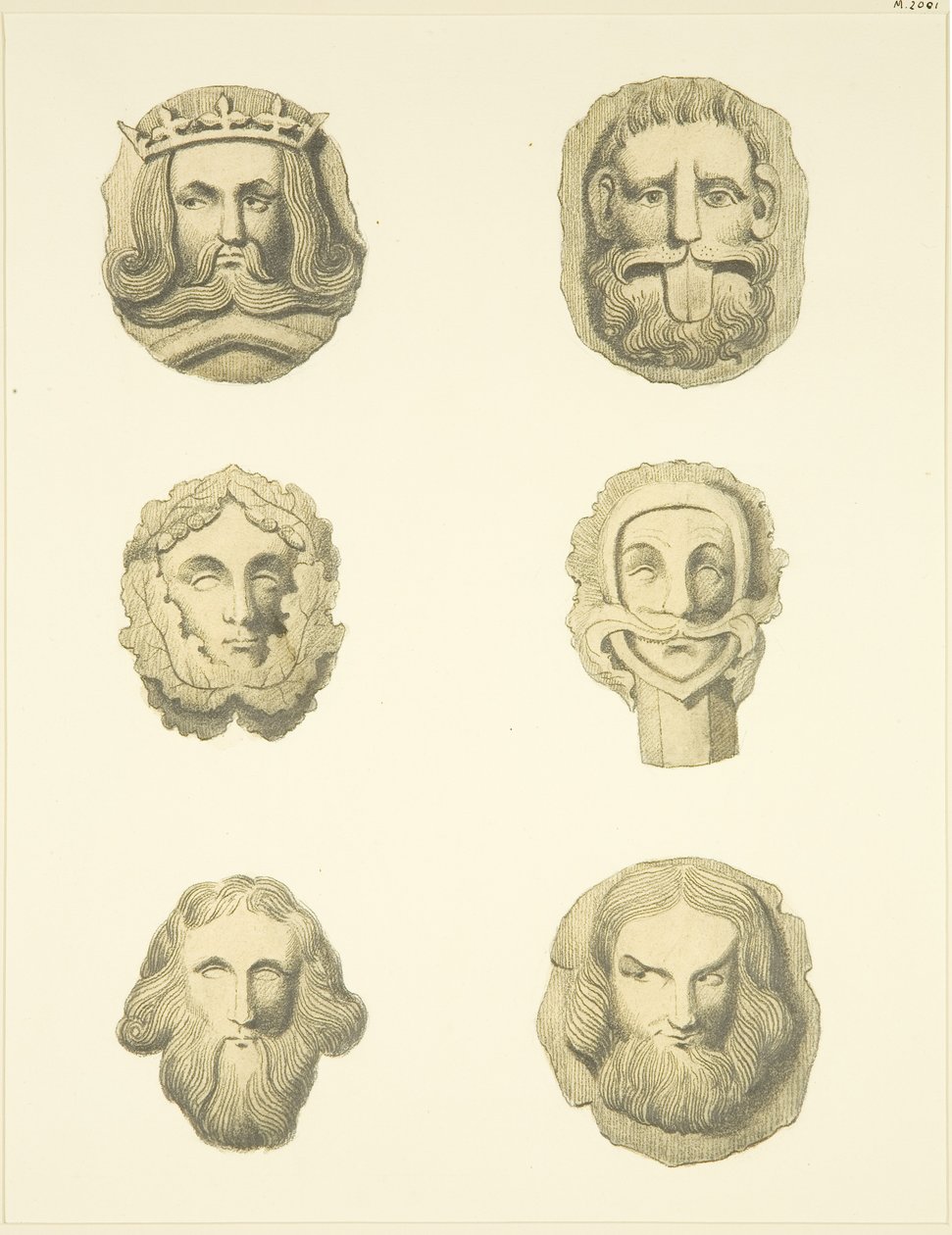 Gewelfstenen (knoppen) in het plafond van de Redcliffe Church door Joseph Manning