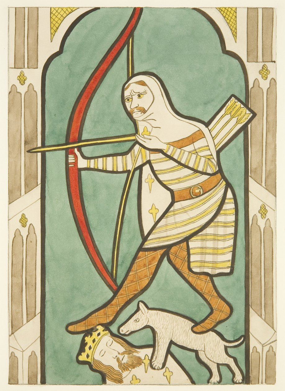 Glas-in-lood in noord- en zuidramen van het koor van de kathedraal van Bristol door Joseph Manning