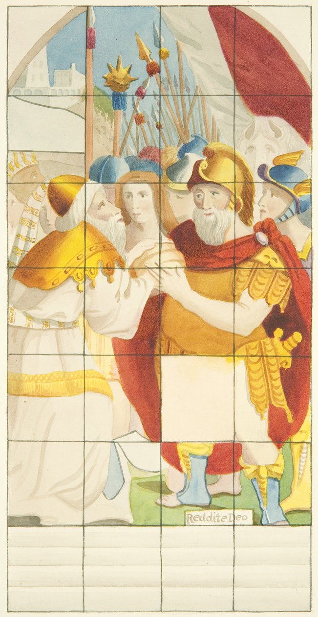 Glas-in-loodraam aan de oostkant van de zuidbeuk van de kathedraal van Bristol door Joseph Manning