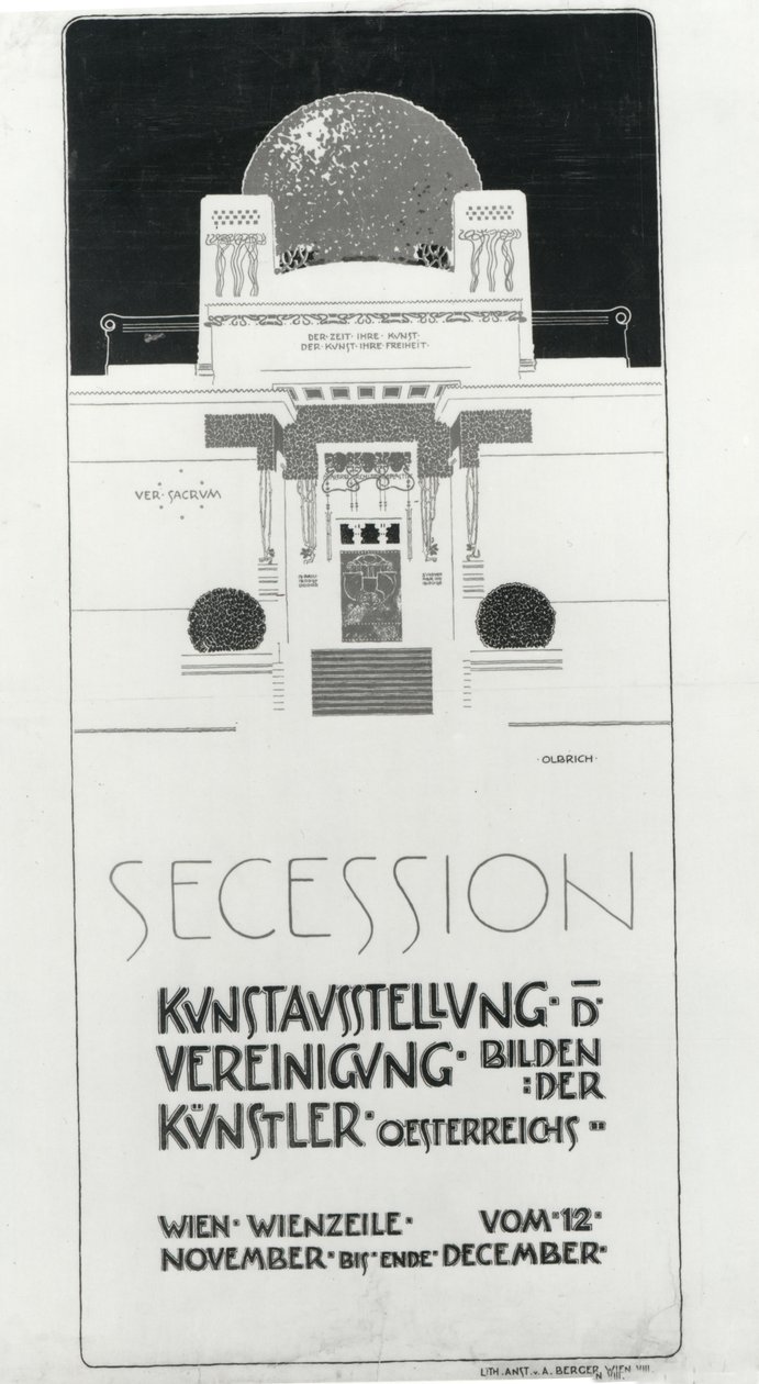 Poster voor de Secession tentoonstelling van Oostenrijkse kunstenaars, 1898 door Joseph Maria Olbrich