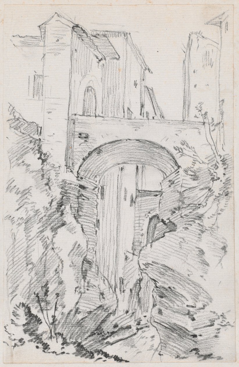 Een Hoge Brug in Tivoli door Joseph Marie Vien