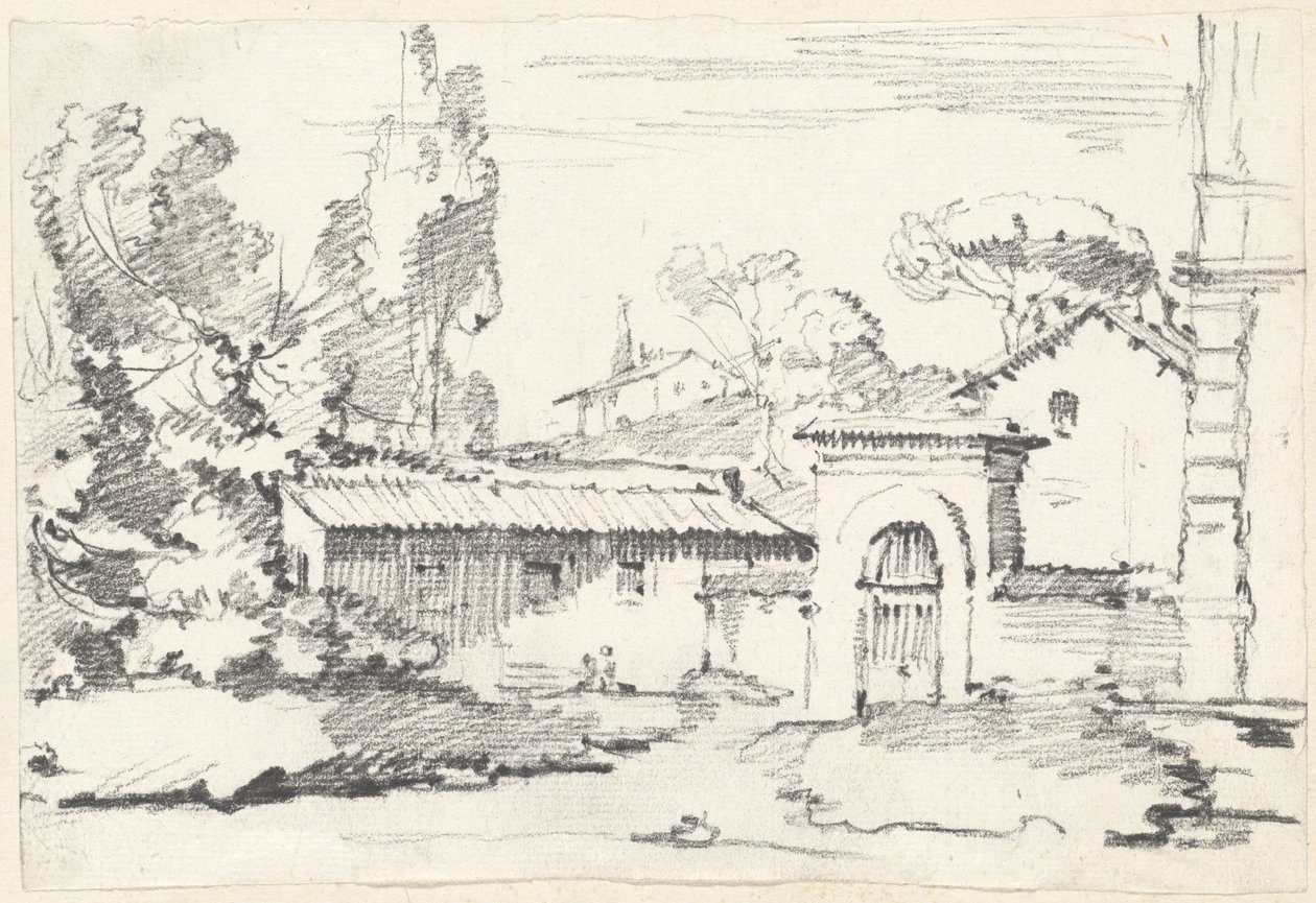 Ingang naar de Tuinen van de Villa Giulia door Joseph Marie Vien
