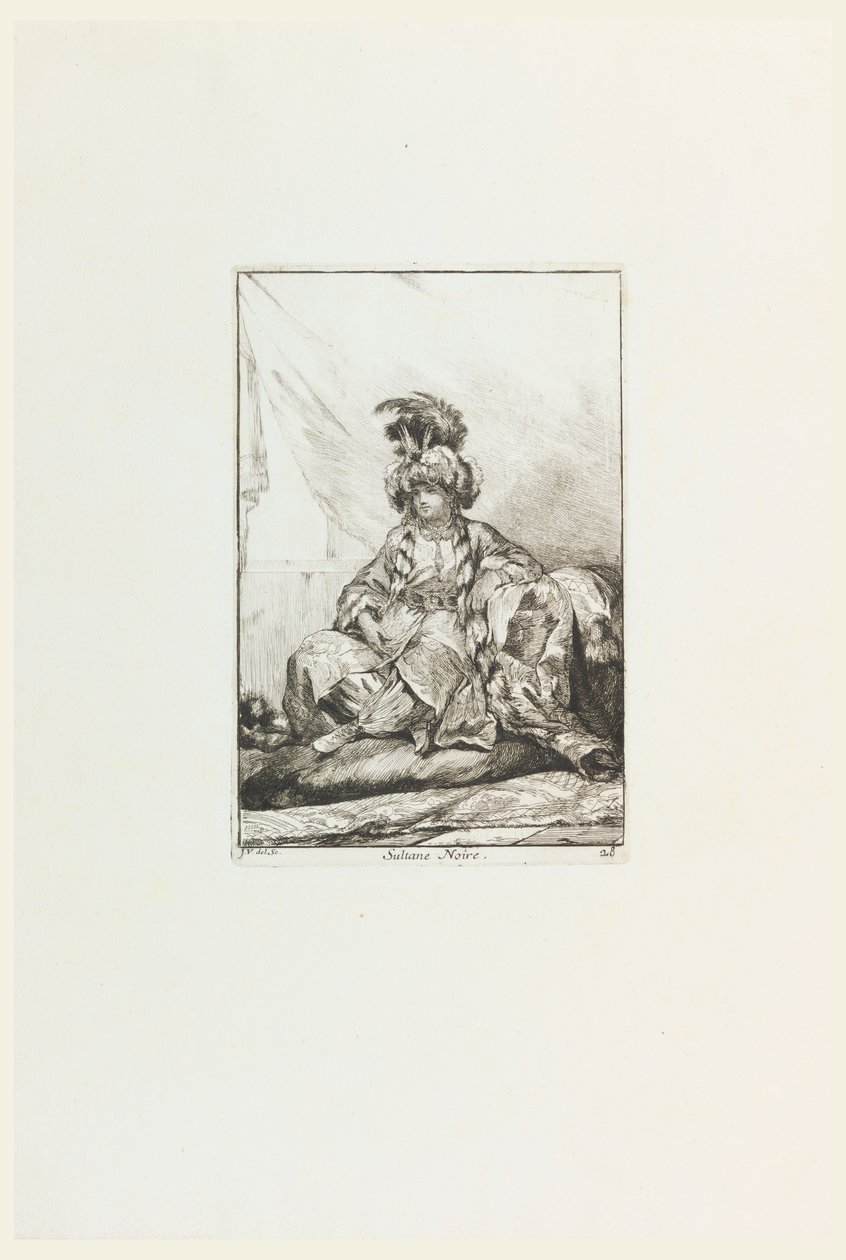 De zwarte sultane, plaat 28 uit de serie Karavaan van de Sultan naar Mekka door Joseph Marie Vien the Elder
