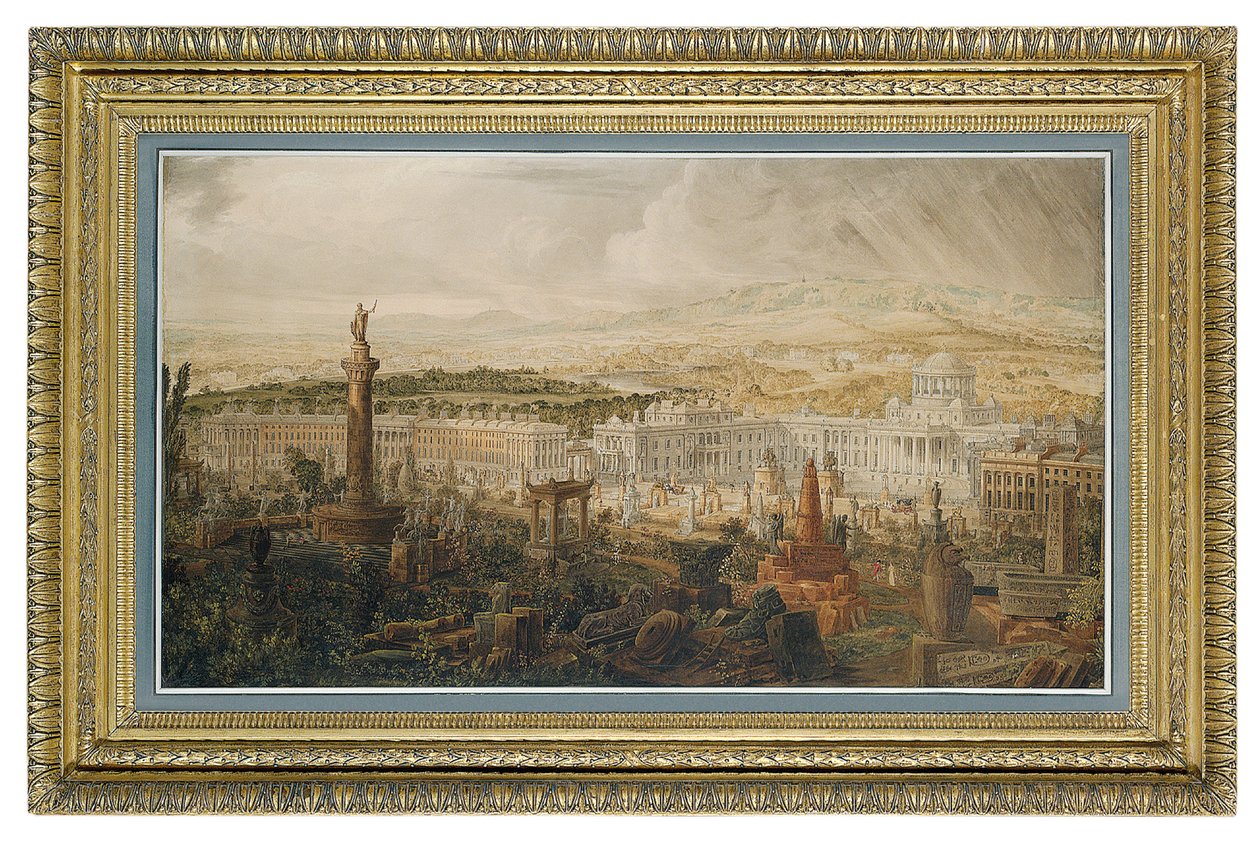 Ontwerp voor Waterloo Palace, de voorgestelde stadsresidentie van de hertog van Wellington door Joseph Michael Gandy