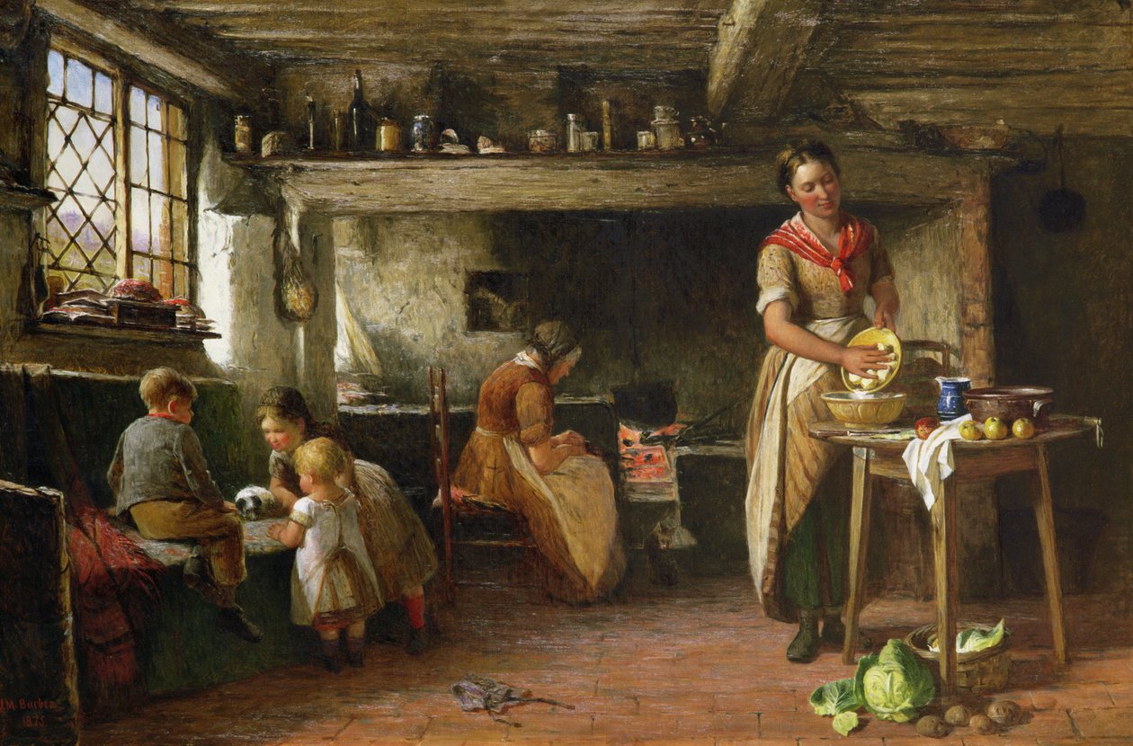 Een huisje, 1875 door Joseph Moseley Barber