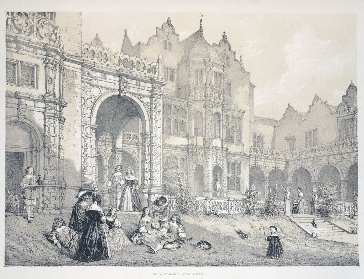 Holland House in Kensington, Londen door Joseph Nash
