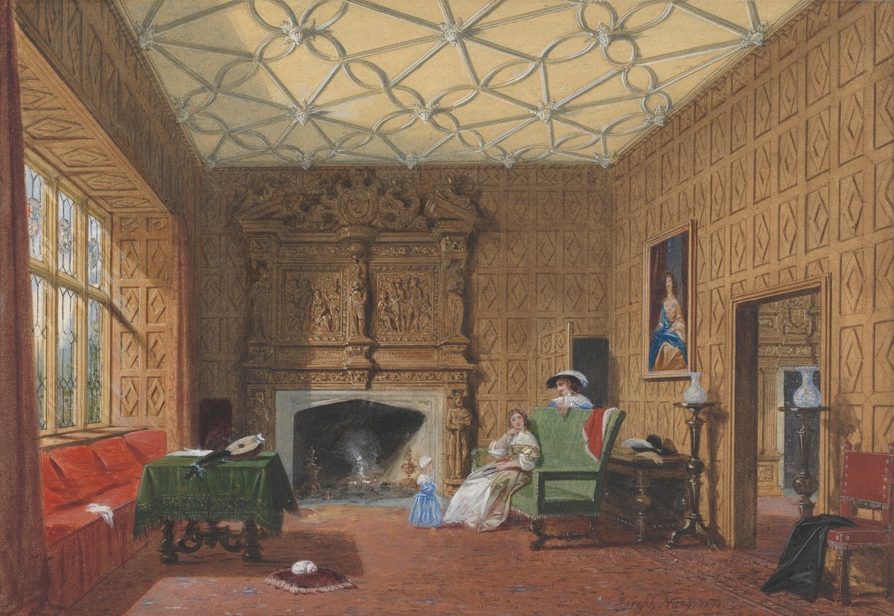 Levens, Westmoreland, De Kleine Teken Kamer door Joseph Nash