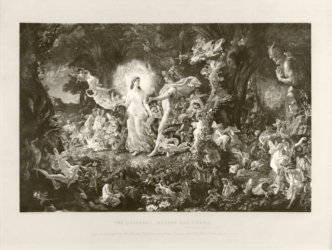 De ruzie - Oberon en Titania door Joseph Noel Paton