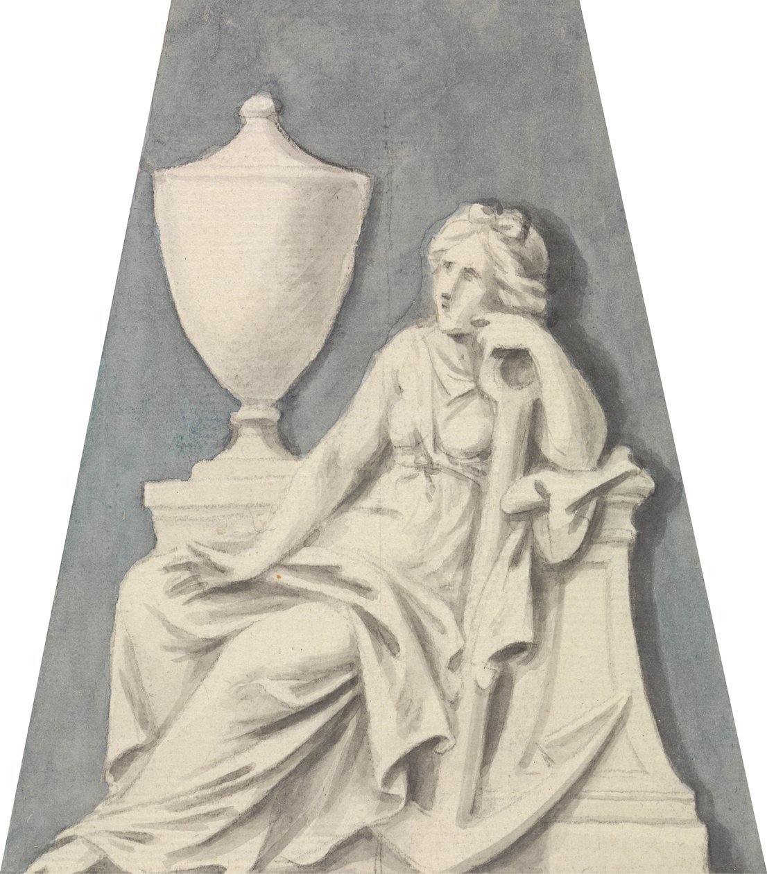Graf met Zittende Dame, Zich Ondersteunend op een Urn door Joseph Nollekens