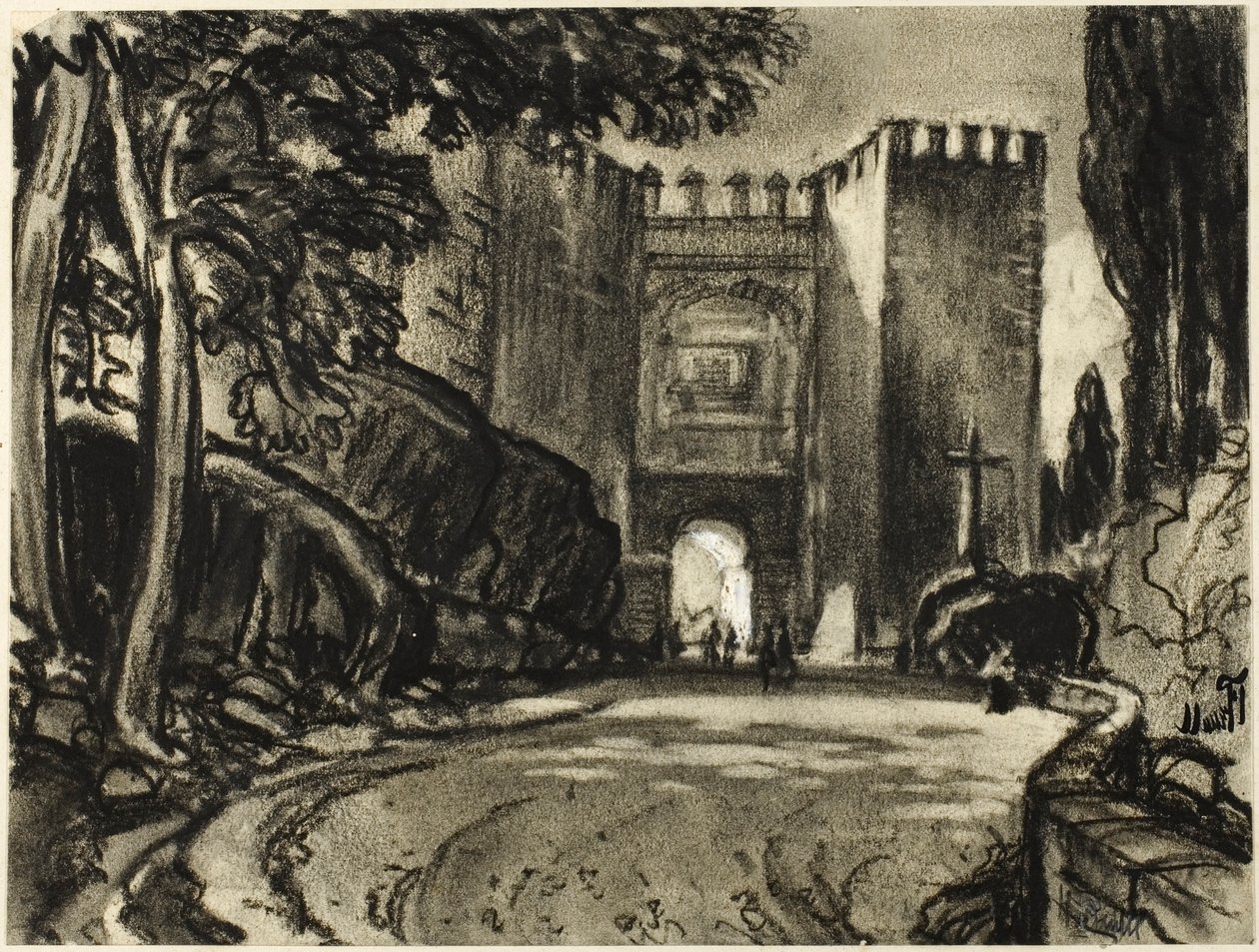 Een Poort van Segovia door Joseph Pennell