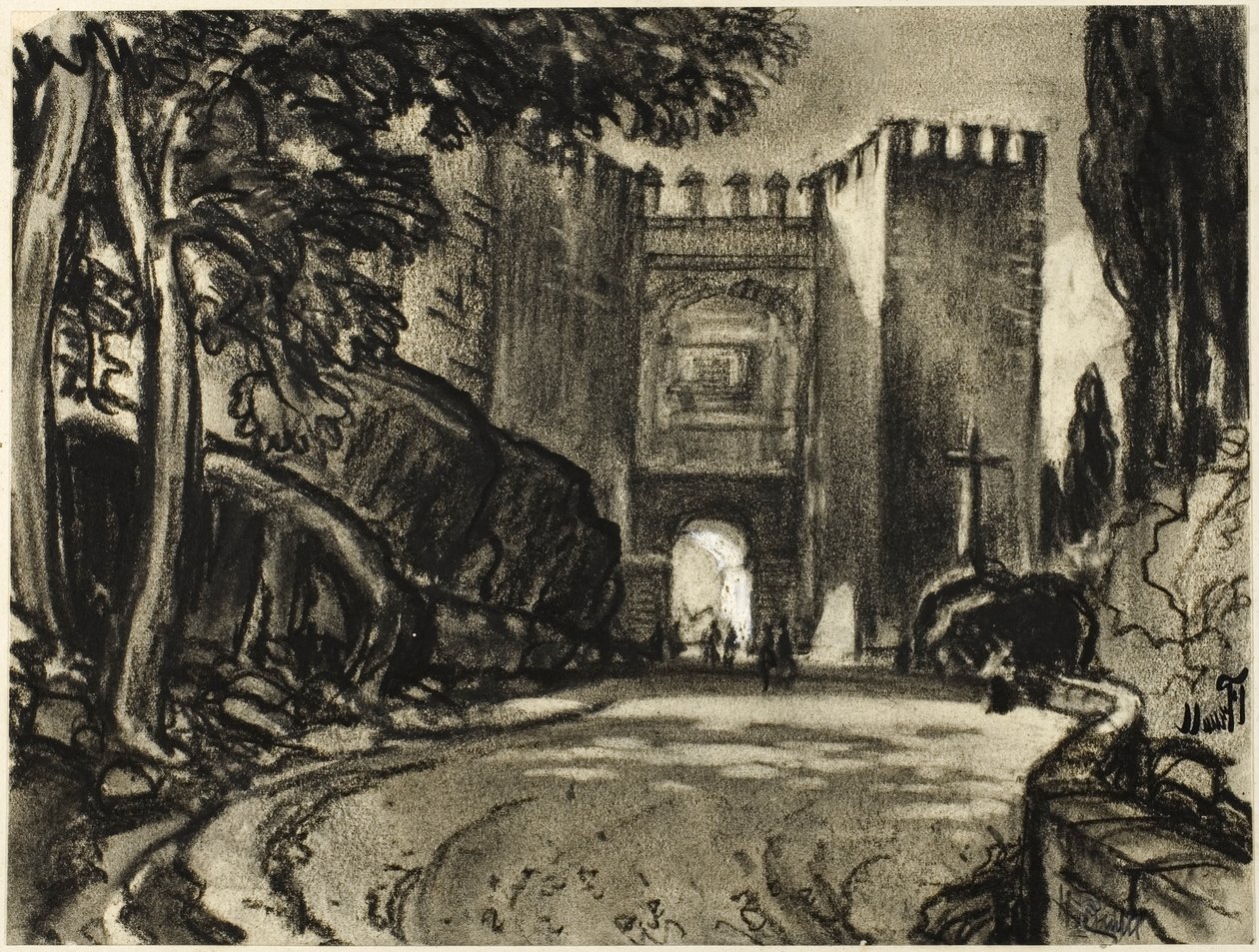 Een Poort van Segovia door Joseph Pennell