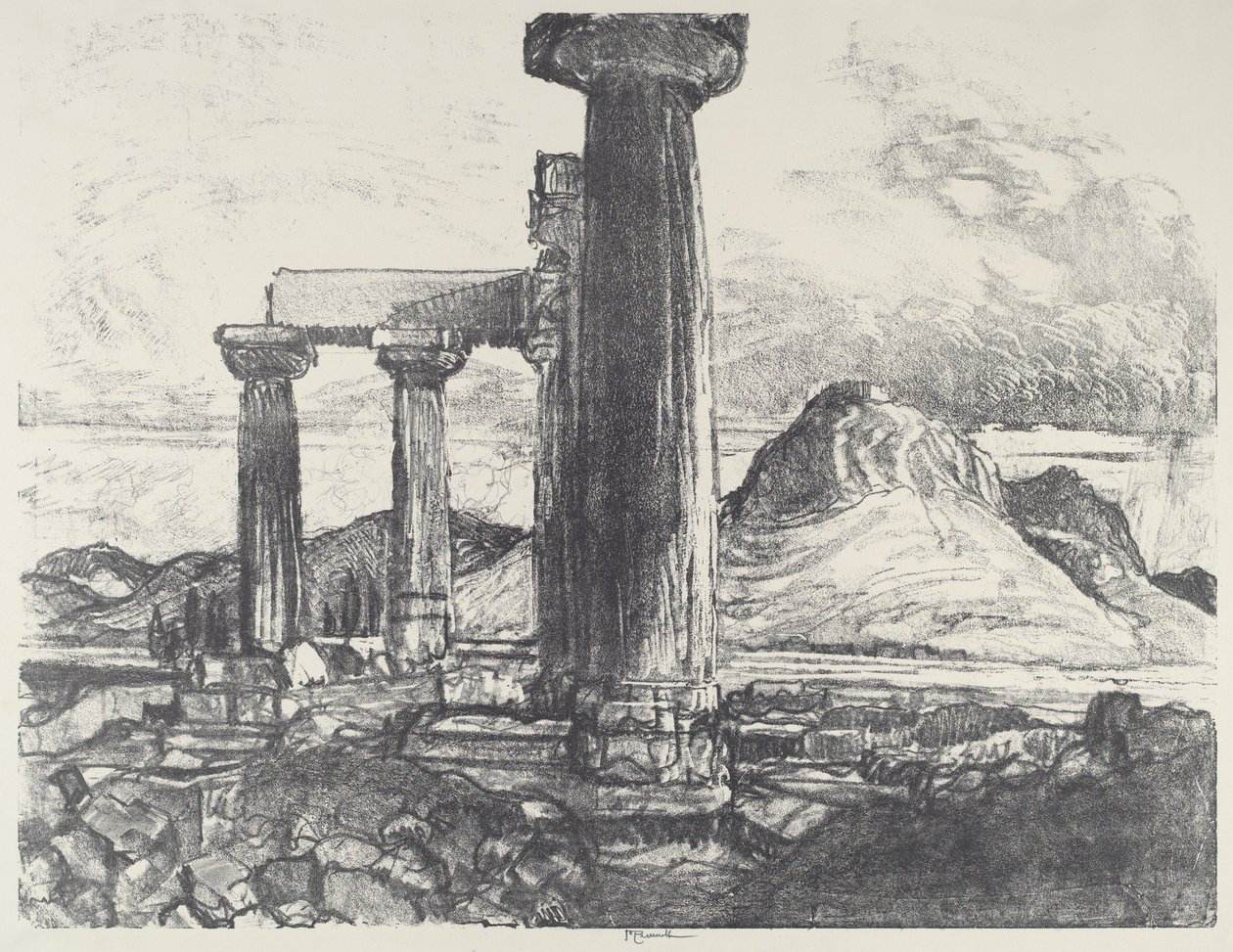 Acro, Korinthe vanuit Korinthe, 1913 door Joseph Pennell