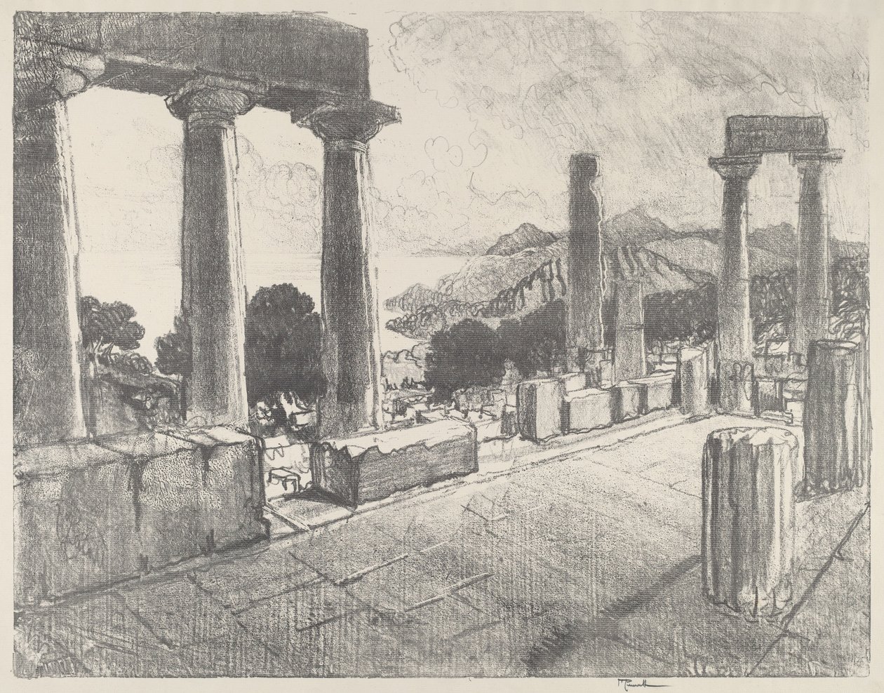 Aegina, het Zwarte Woud door Joseph Pennell