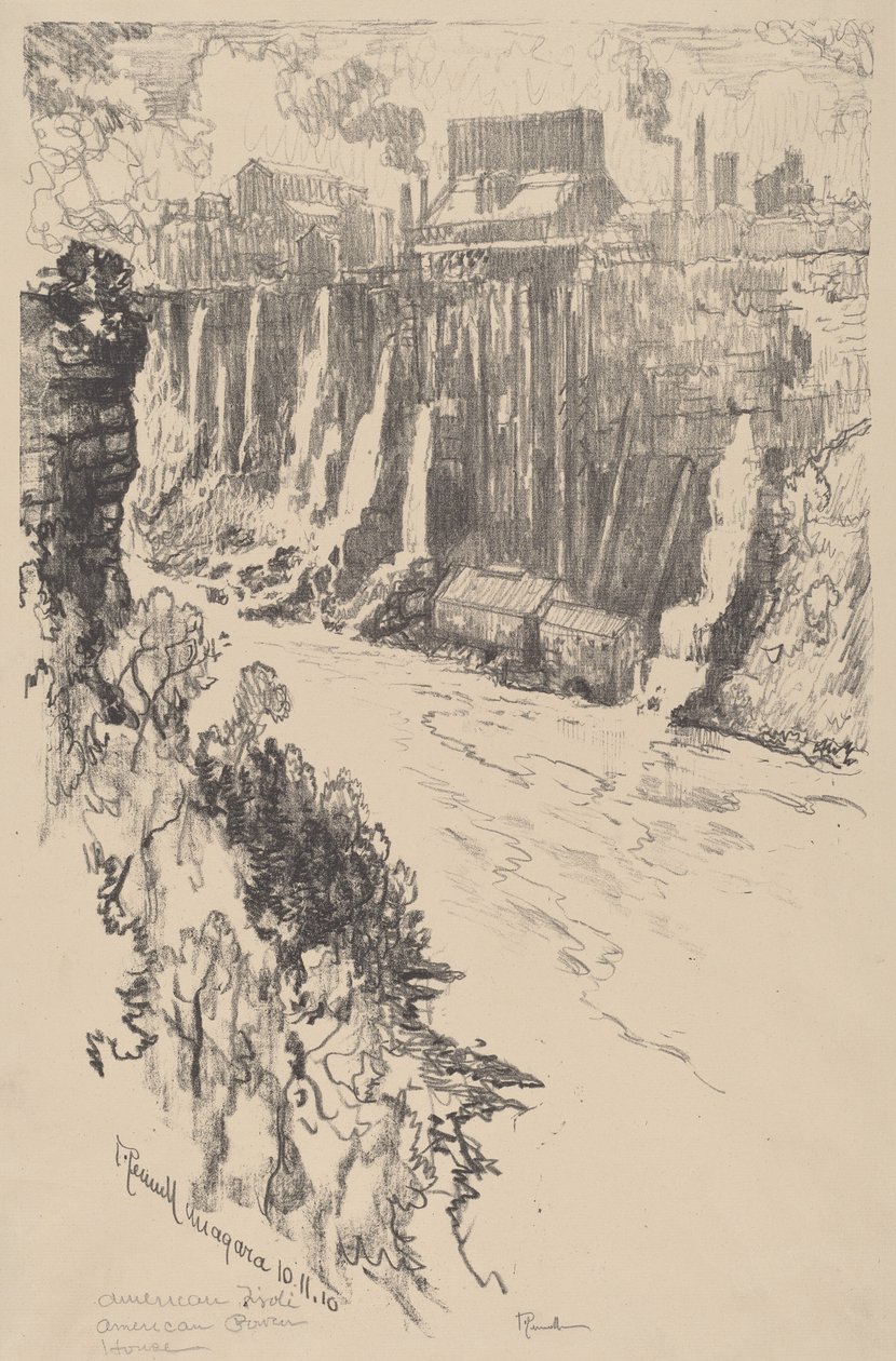 Amerikaans Tivoli, 1910 door Joseph Pennell