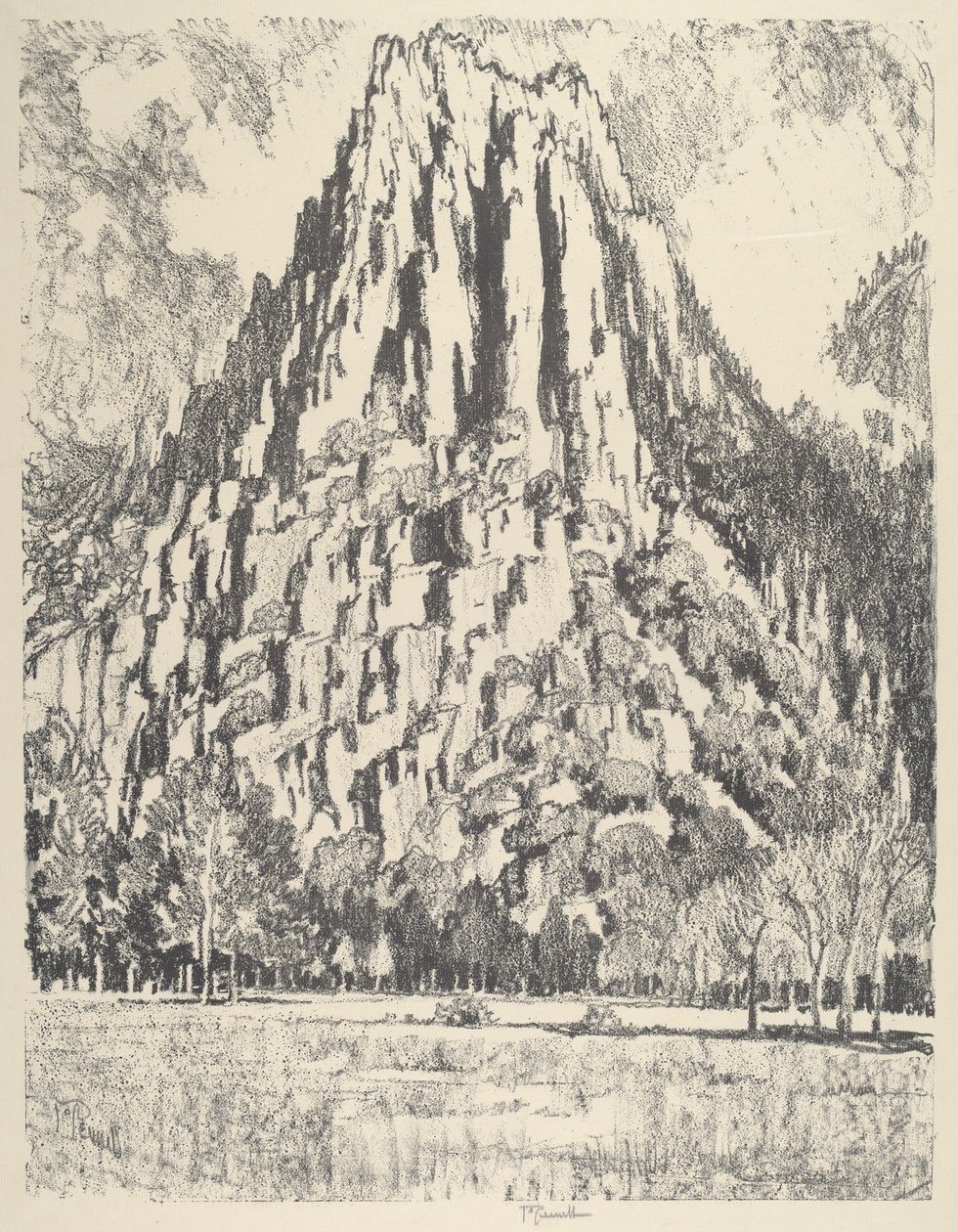 Steunberen, Yosemite door Joseph Pennell