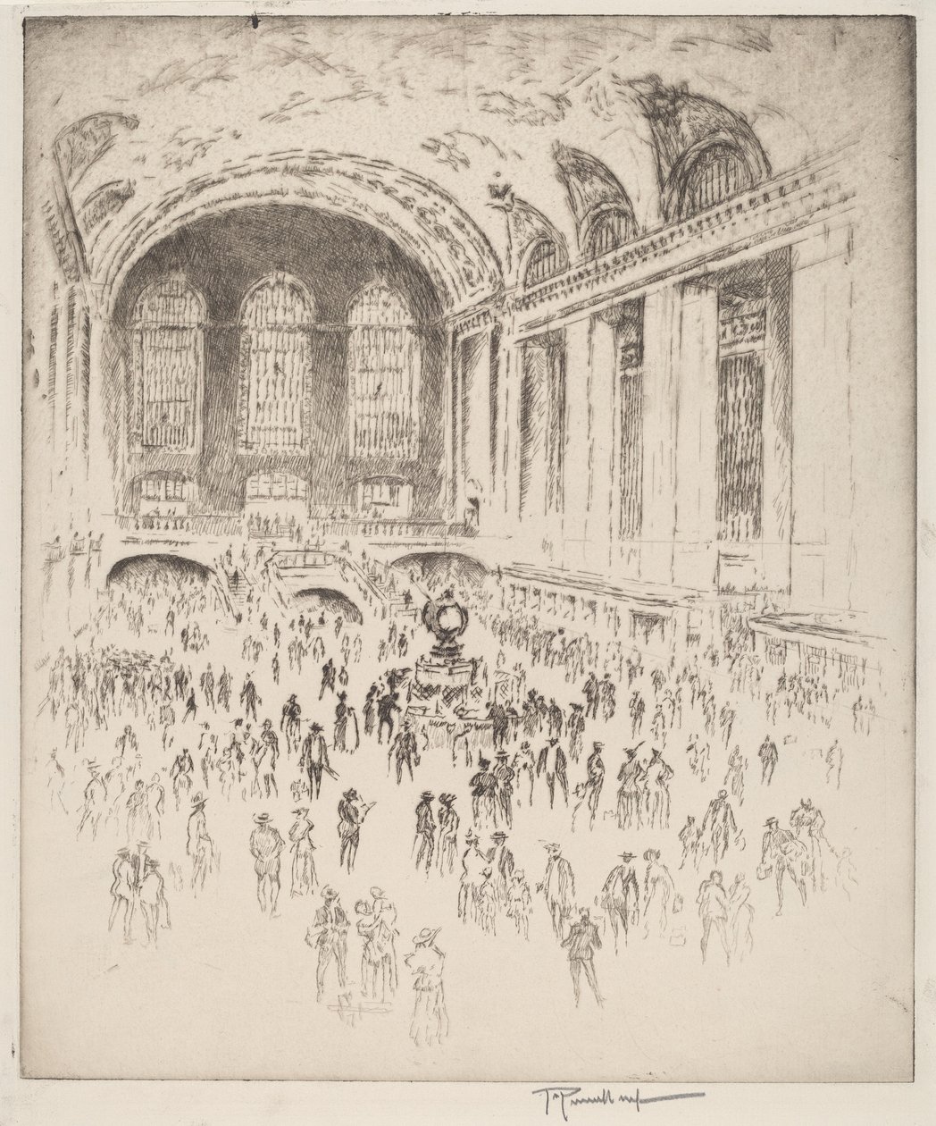 Concourse, Grand Central, New York door Joseph Pennell