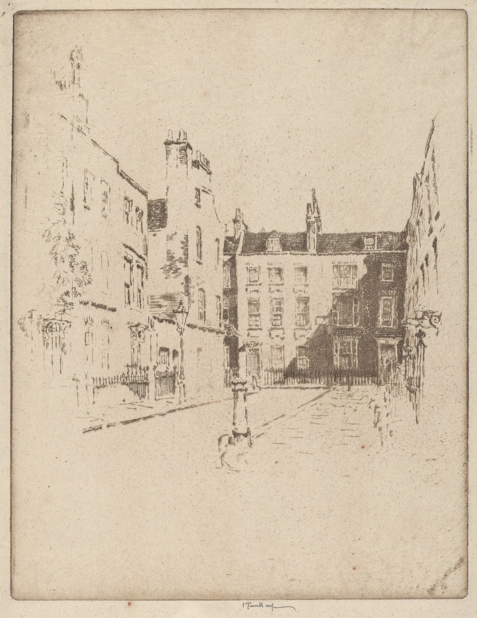 Cowley Street, Westminster door Joseph Pennell