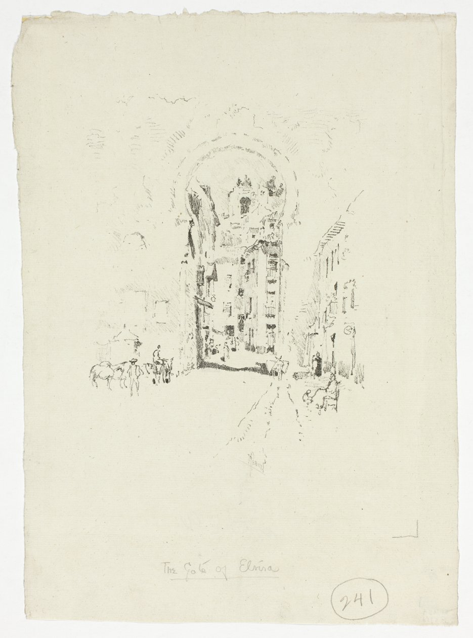 Poort van Elvira, Granada door Joseph Pennell
