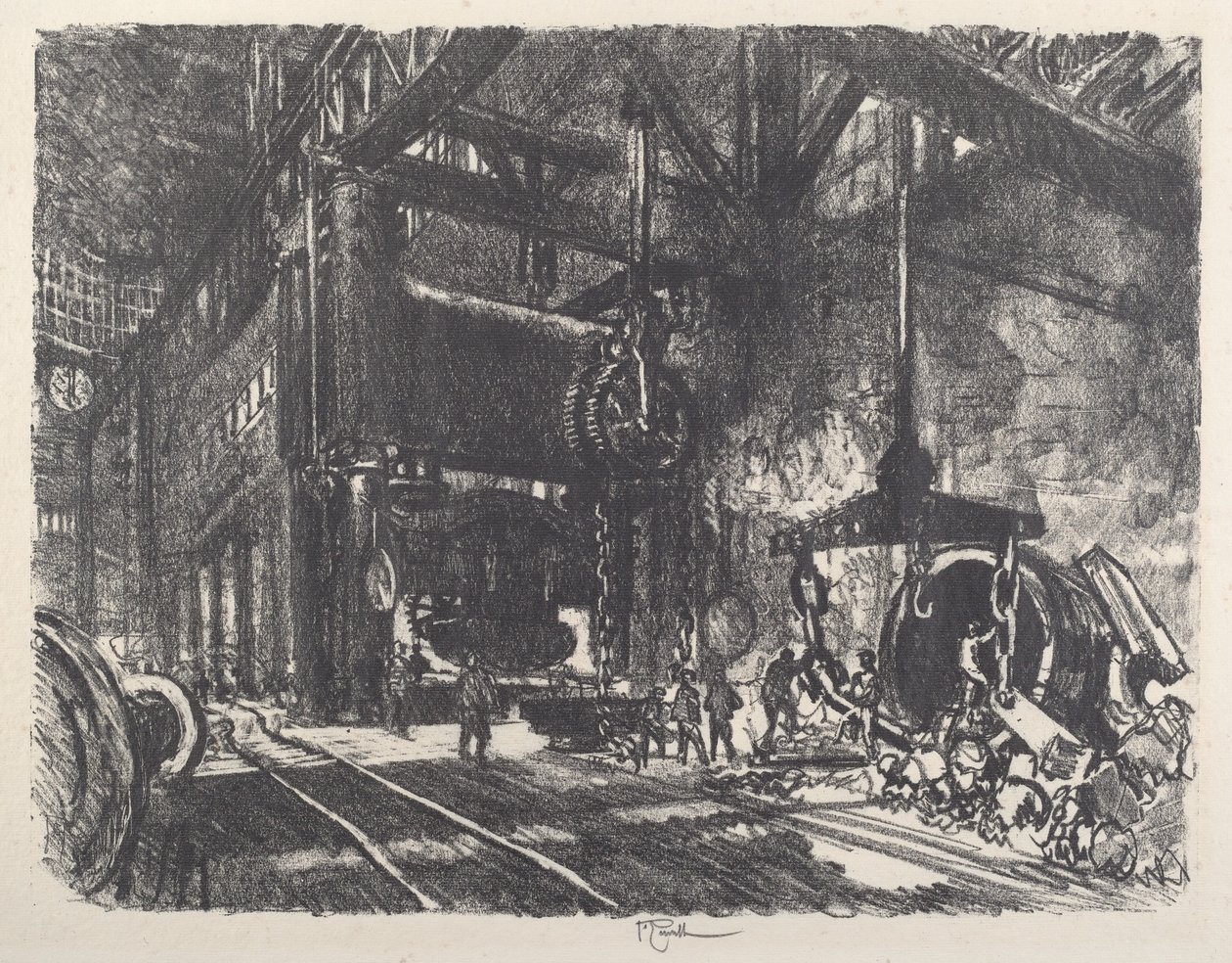 In het Land van Brobdingnag, de Pantserplaat Buigpers door Joseph Pennell