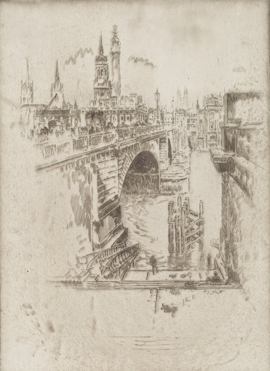 London Bridge trappen, 1903 door Joseph Pennell