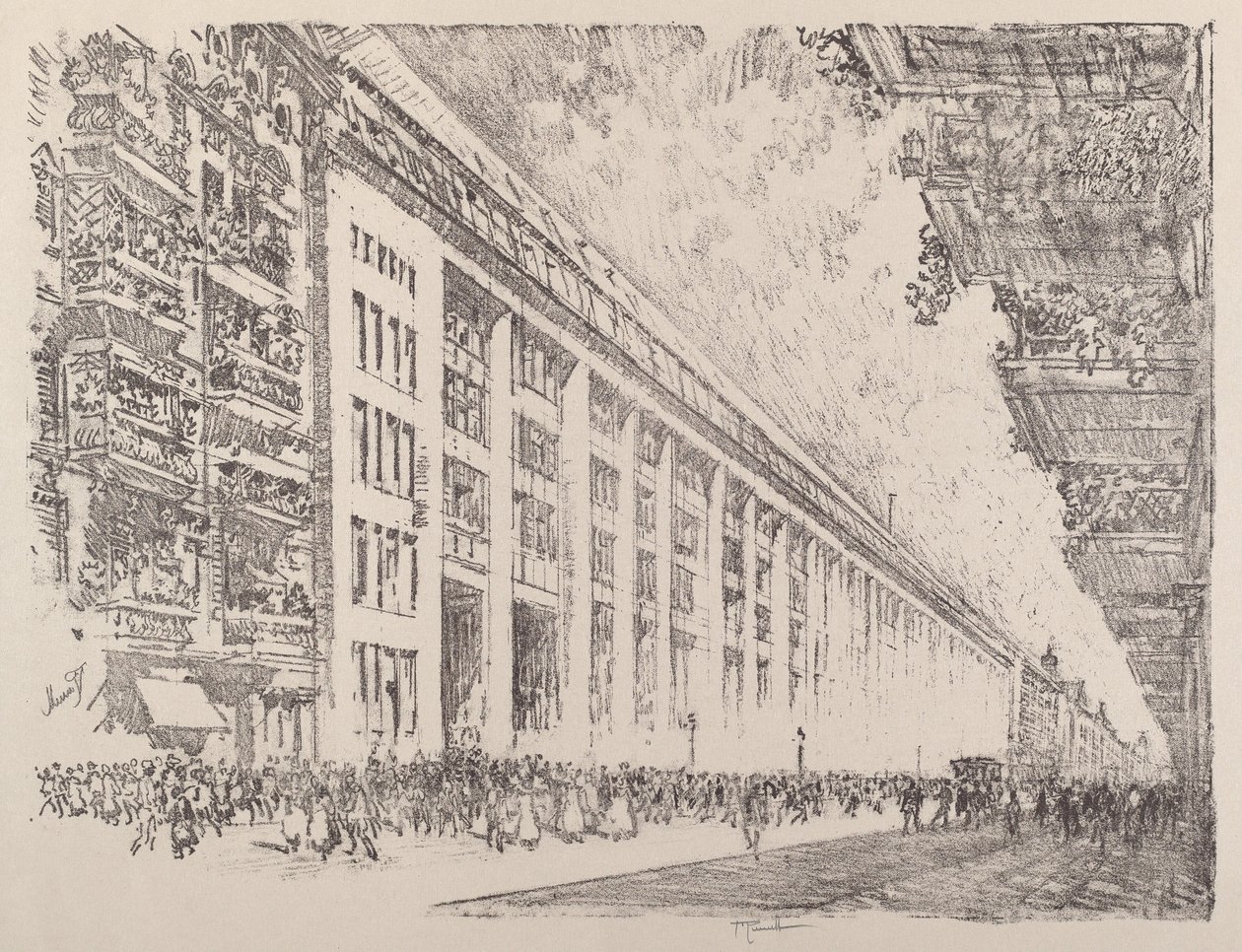 Middag, General Electric Works, Berlijn door Joseph Pennell